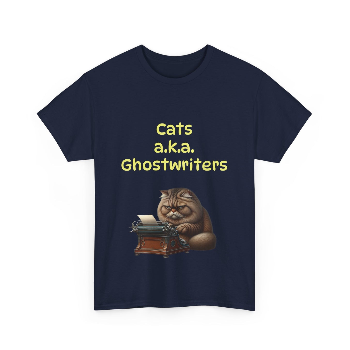 Book Lover's Unisex Heavy Cotton Tee - "Cats Ghostwriters" - The Dreamer's Bookshop.