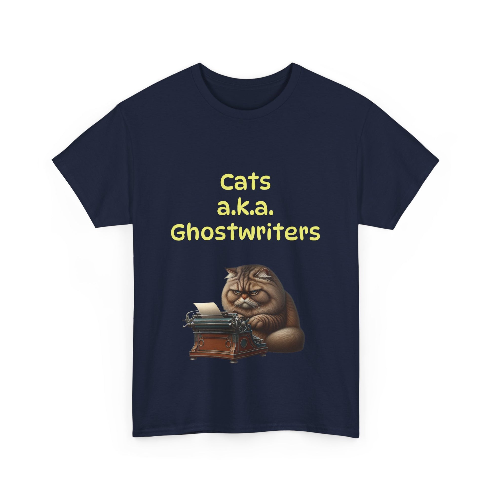 Book Lover's Unisex Heavy Cotton Tee - "Cats Ghostwriters" - The Dreamer's Bookshop.