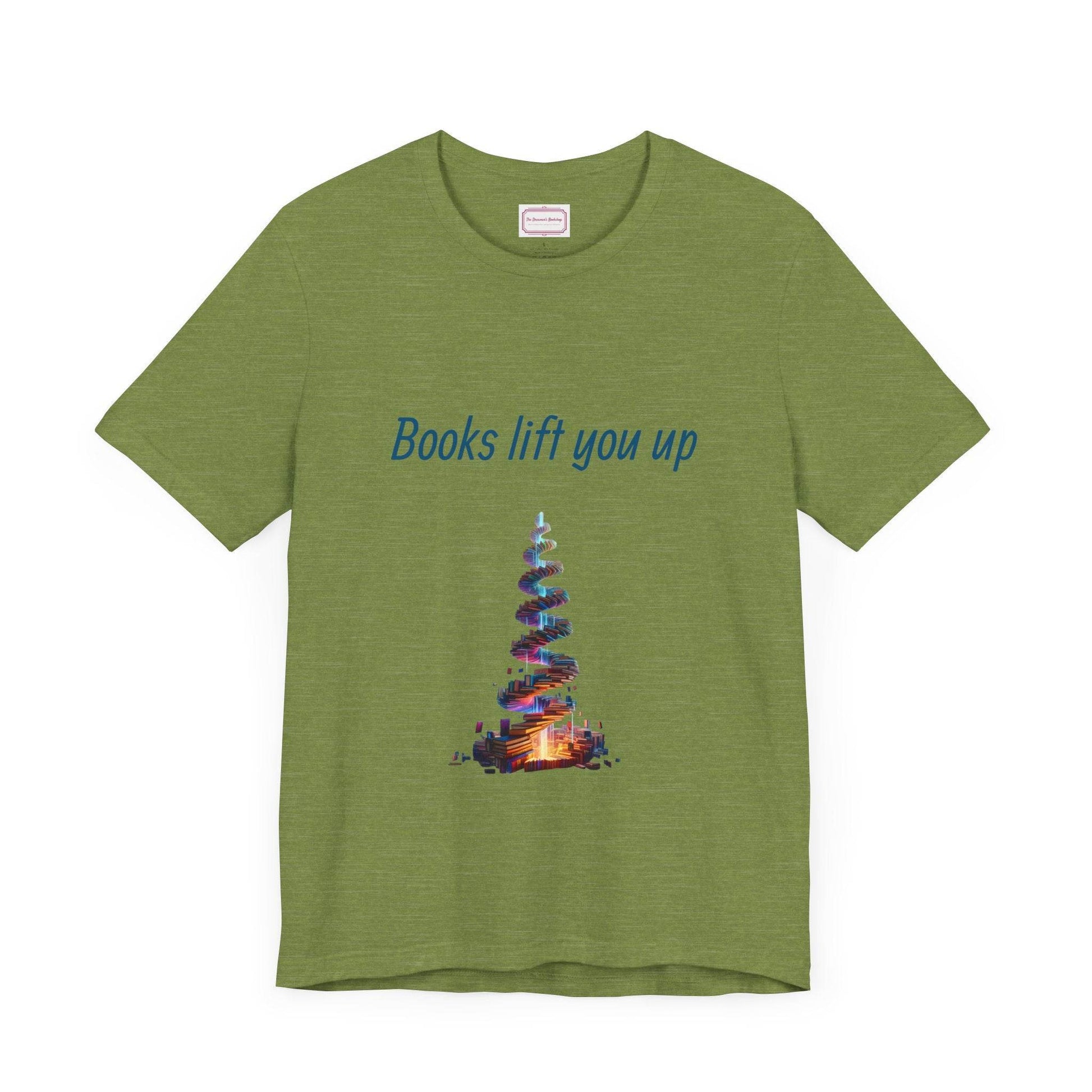 Inspirational Unisex T-shirt - Books Lift You Up - The Dreamer's Bookshop.
