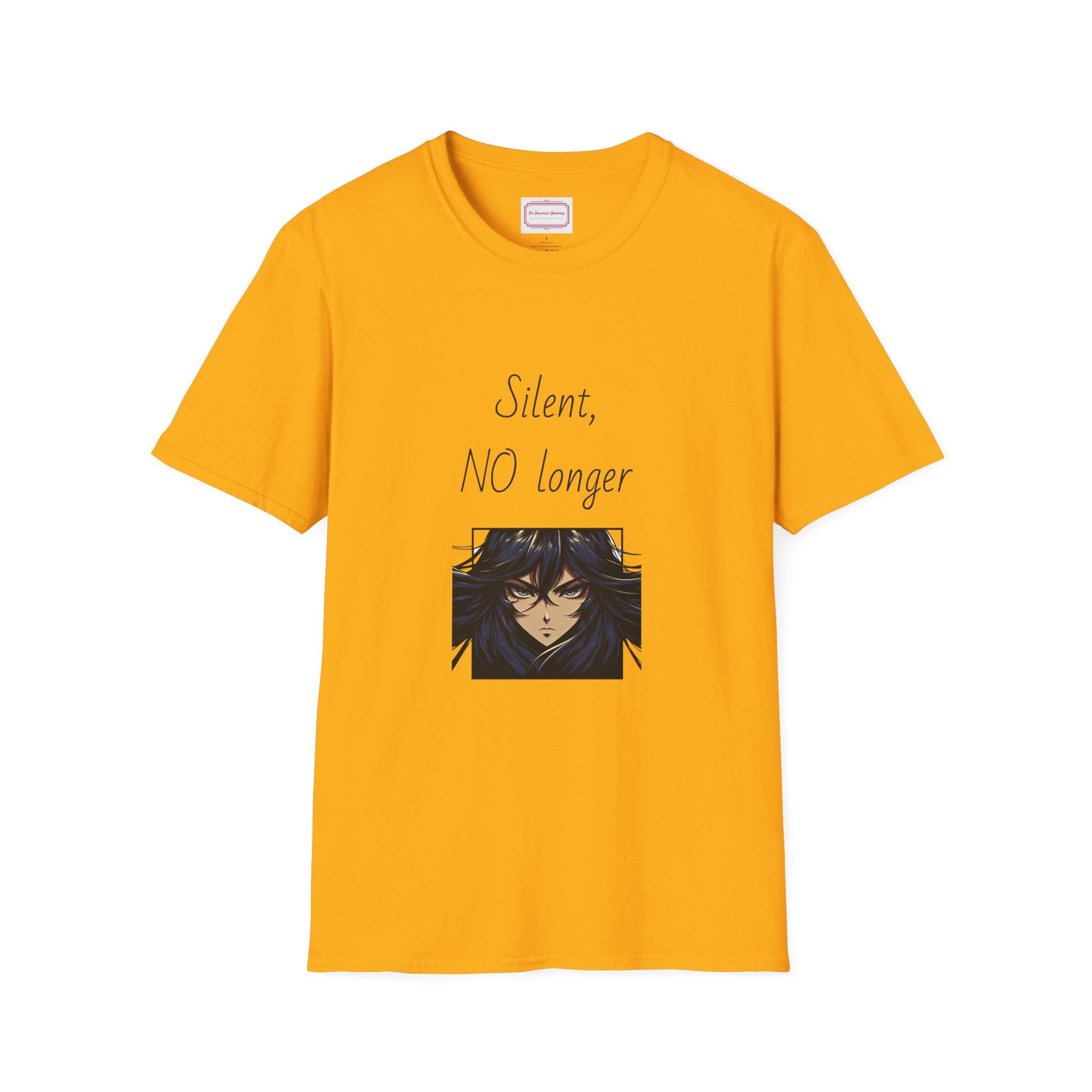 Inspirational Unisex Softstyle T-Shirt - "Silent, NO longer" - The Dreamer's Bookshop.