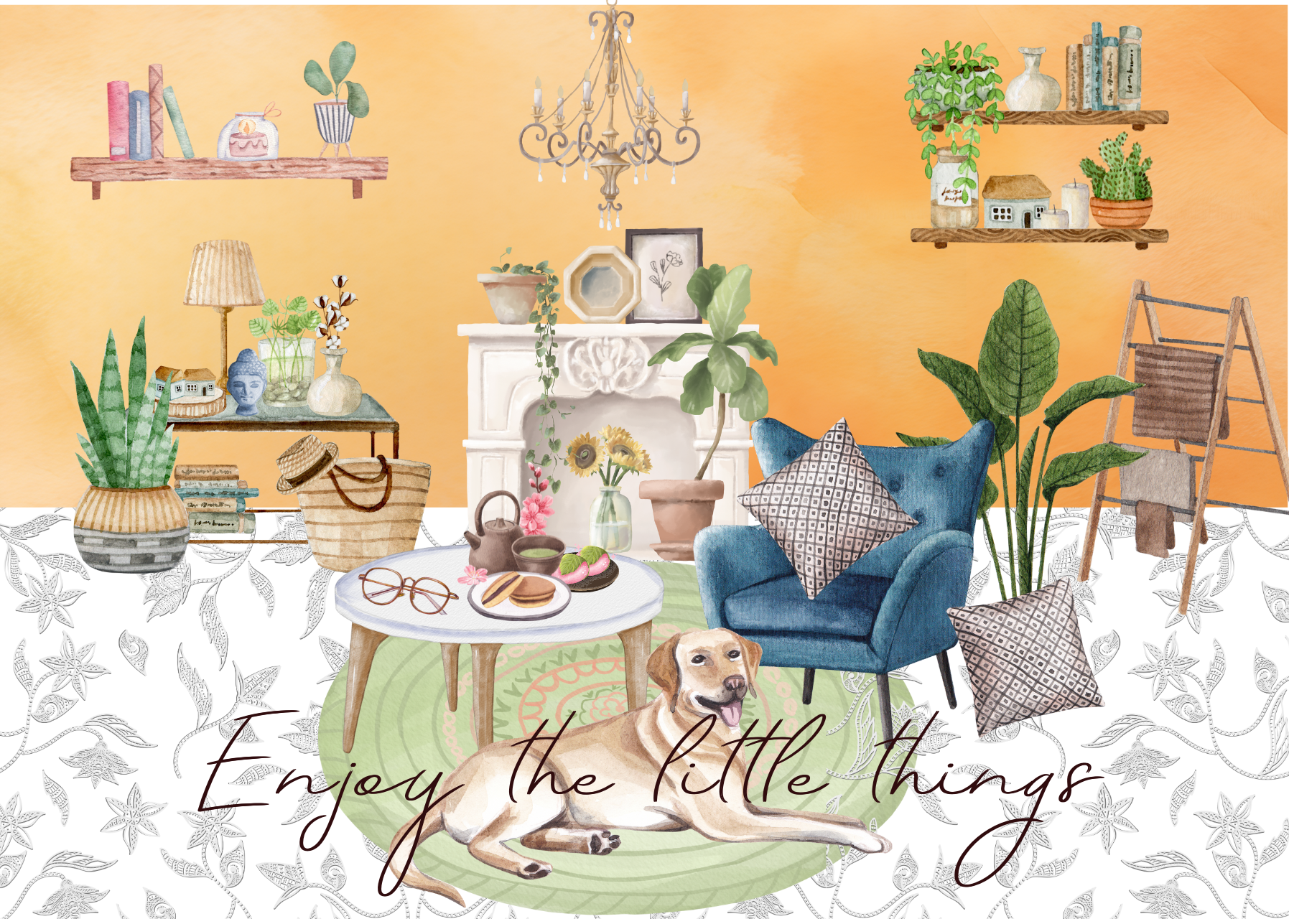 The Dreamer's Bookshop "Tea Time" Enjoy Little Things Card - The Dreamer's Bookshop.