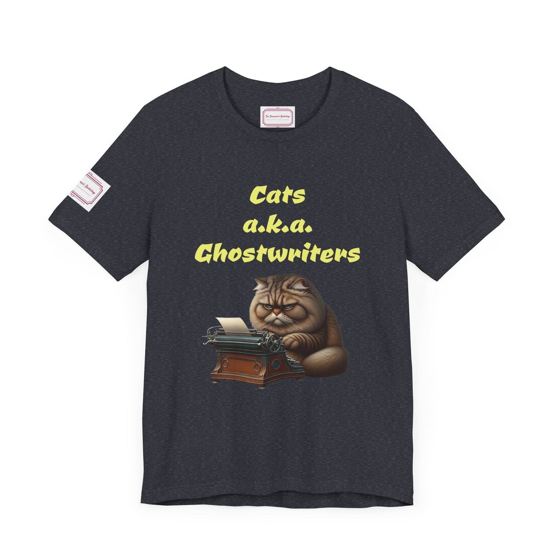 Cats Ghostwriters Tee - Fun Short Sleeve Shirt for Writers & Book Lovers - The Dreamer's Bookshop.