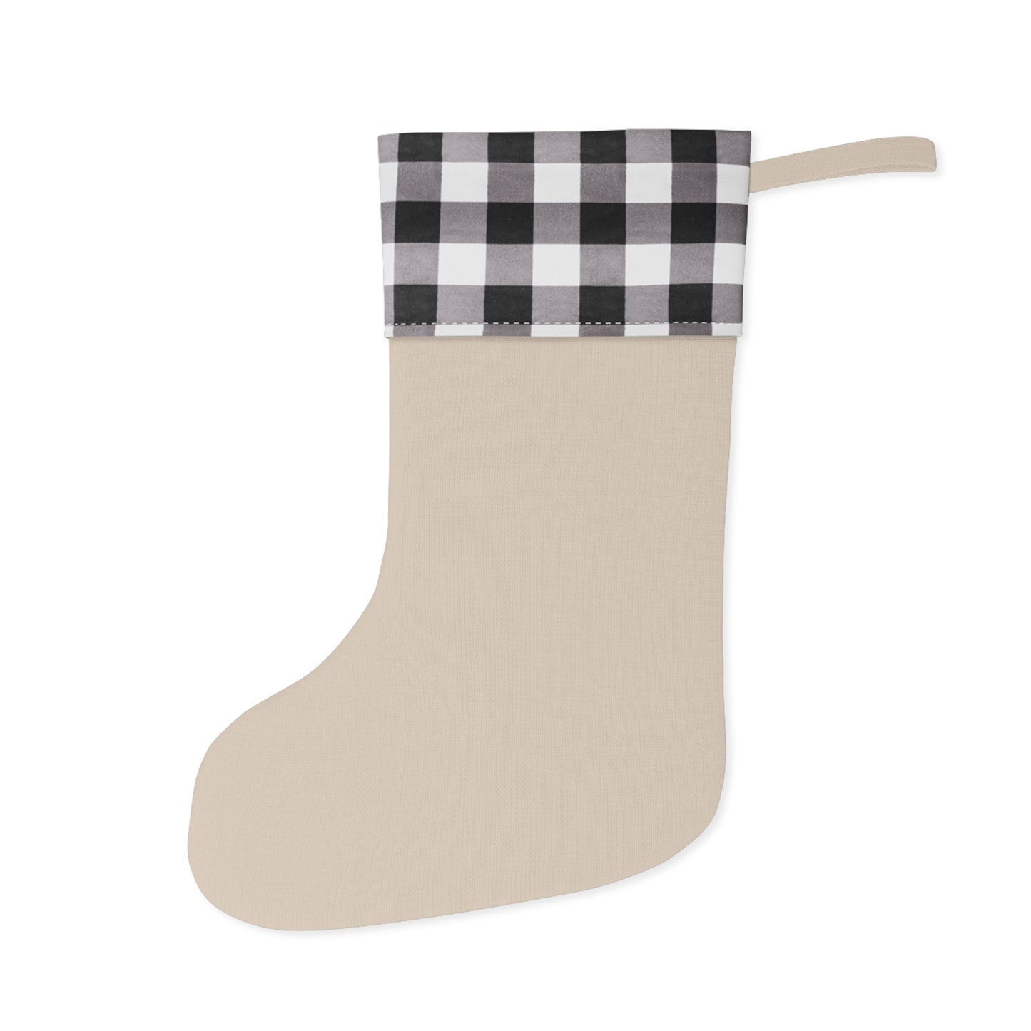 Christmas Stocking - "Have Yourself a Merry Little" Plaid Cuff Holiday Stocking