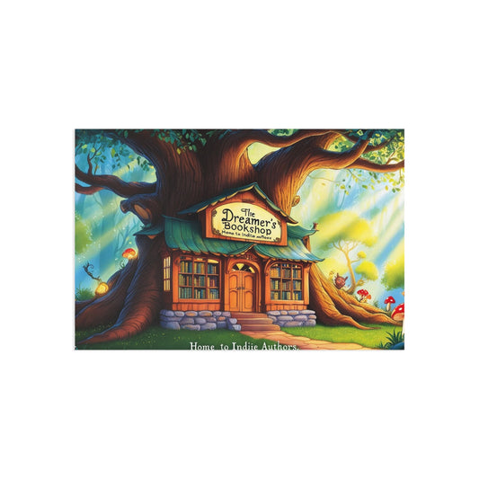The Dreamer's Bookshop "Tree and Books" Art Print Card - The Dreamer's Bookshop.