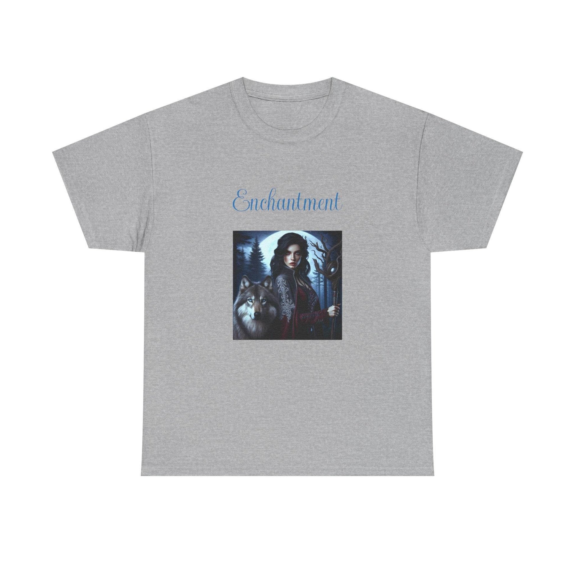 Enchanting Wolf Graphic Tee - Unisex Heavy Cotton T-Shirt for Nature Lovers - The Dreamer's Bookshop.