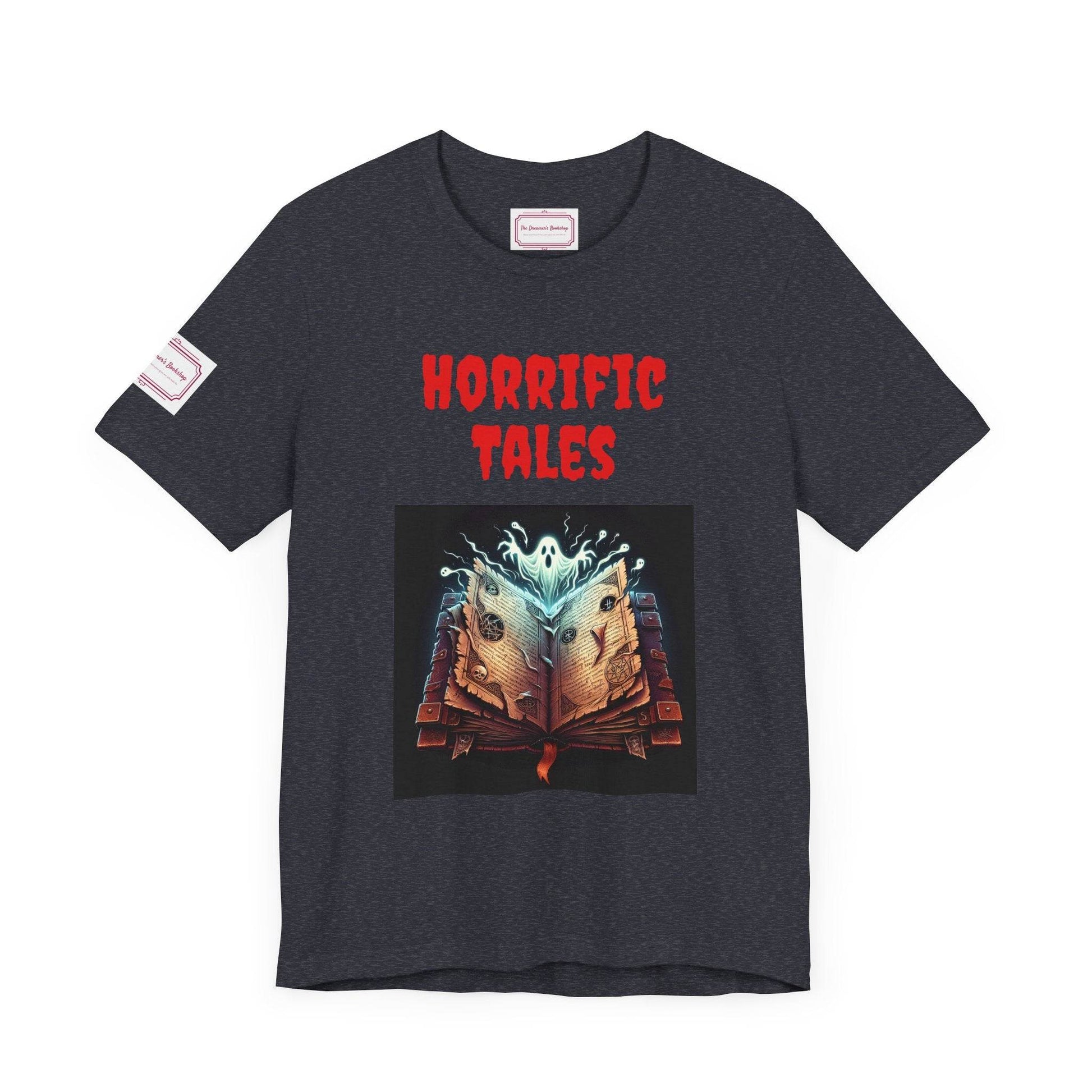 Horrific Tales Tee - Fun Short Sleeve Shirt for Writers & Book Lovers - The Dreamer's Bookshop.