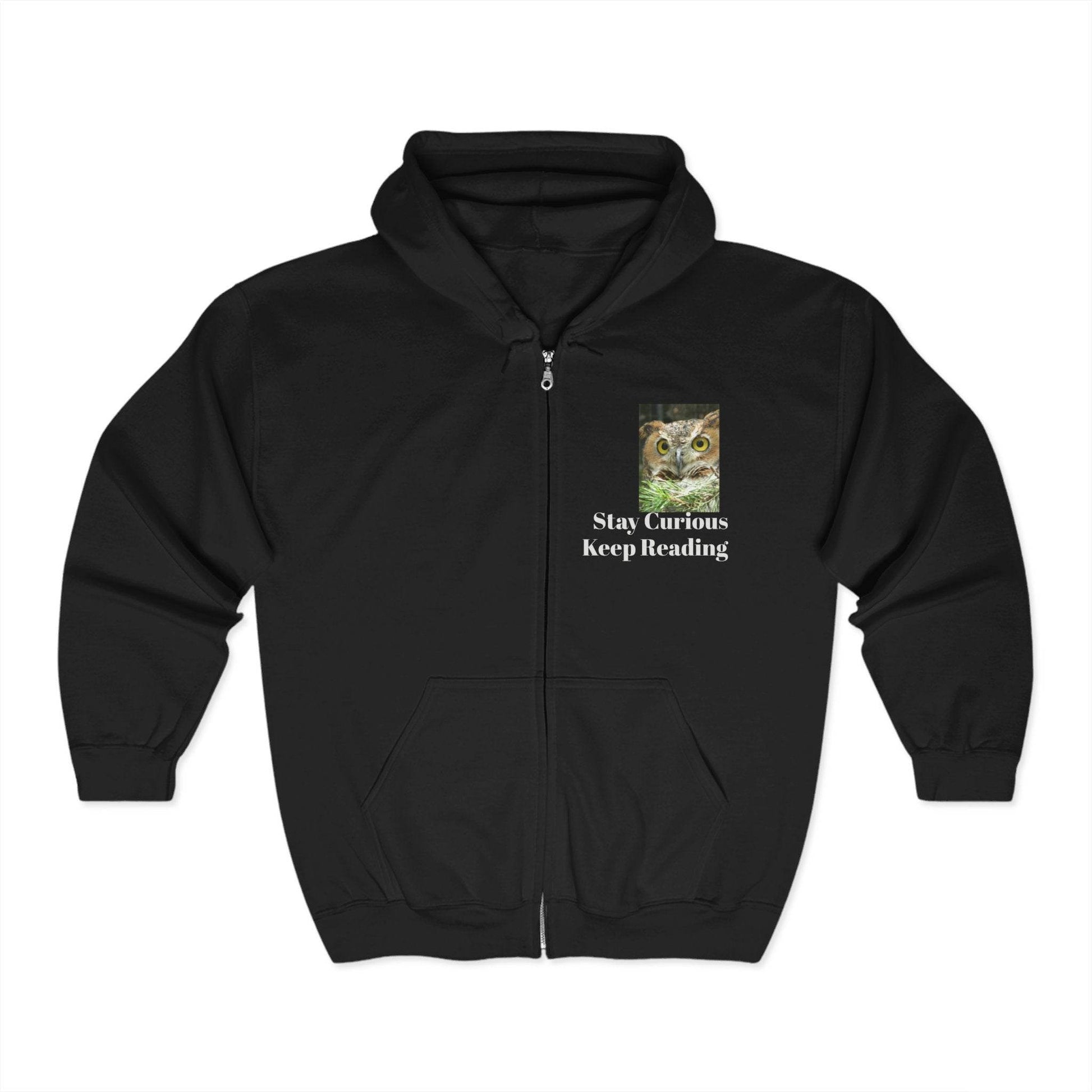 Stay Curious Full Zip Hoodie - Unisex Heavy Blend™ - Perfect for Book Lovers - The Dreamer's Bookshop.