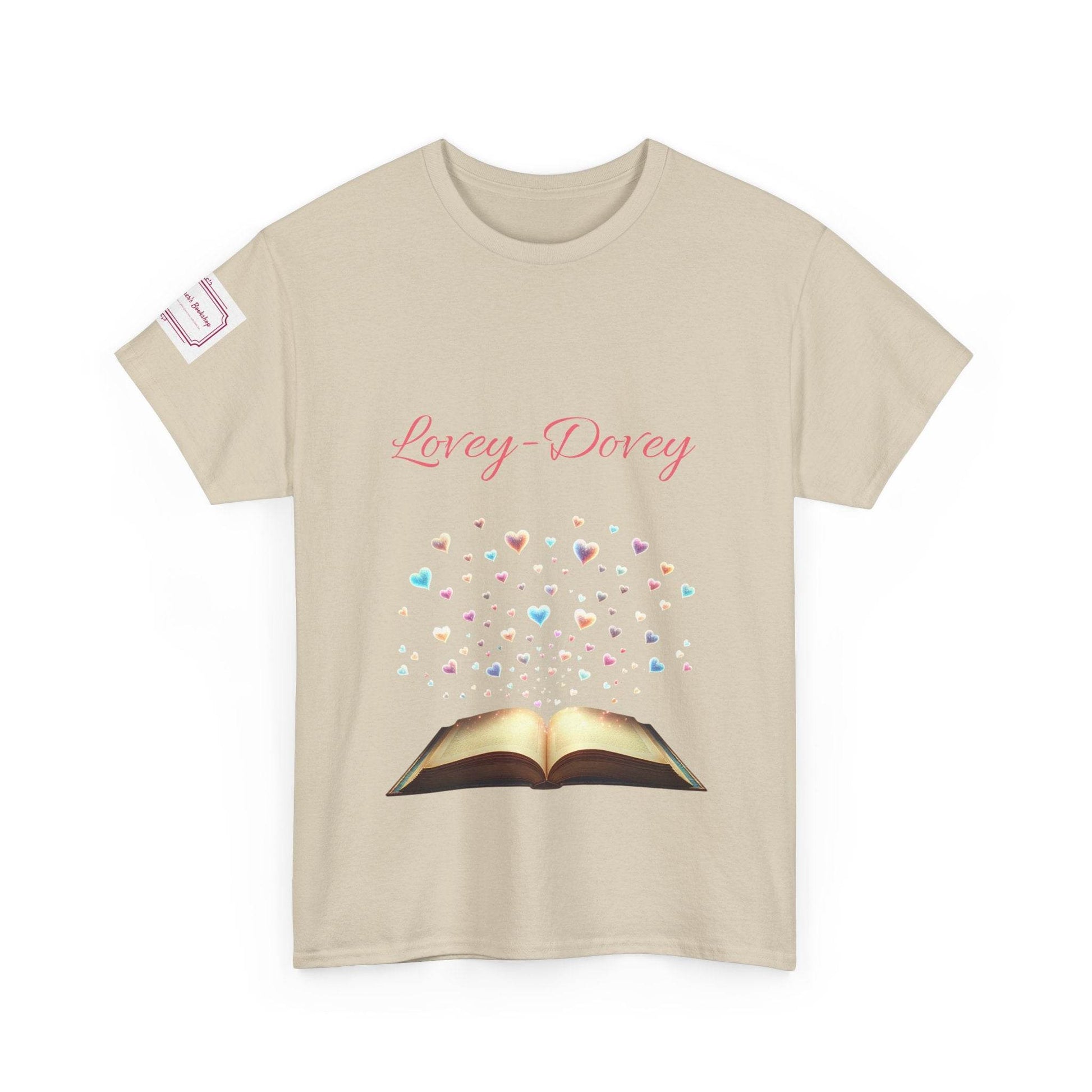 Lovey-Dovey - Unisex Heavy Cotton Tee - Sweet Romance - The Dreamer's Bookshop.