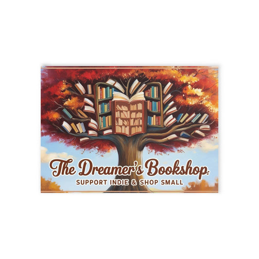 The Dreamer's Bookshop Colorful Tree and Books Card - The Dreamer's Bookshop.
