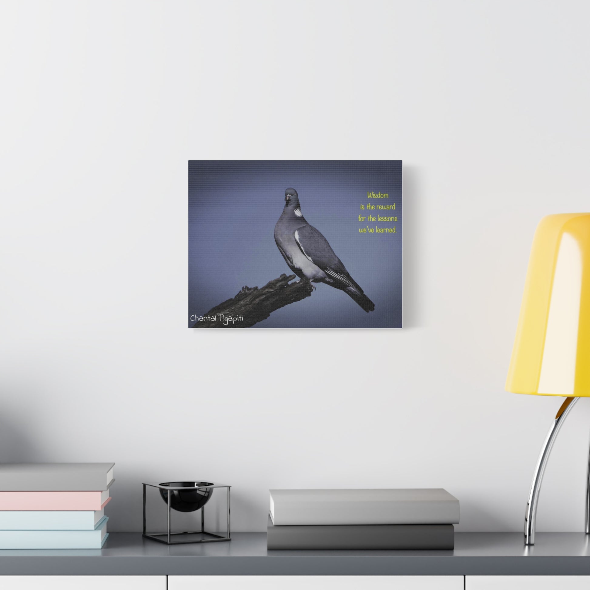 Inspirational Bird Canvas Art - "Wisdom is the Reward" - The Dreamer's Bookshop.