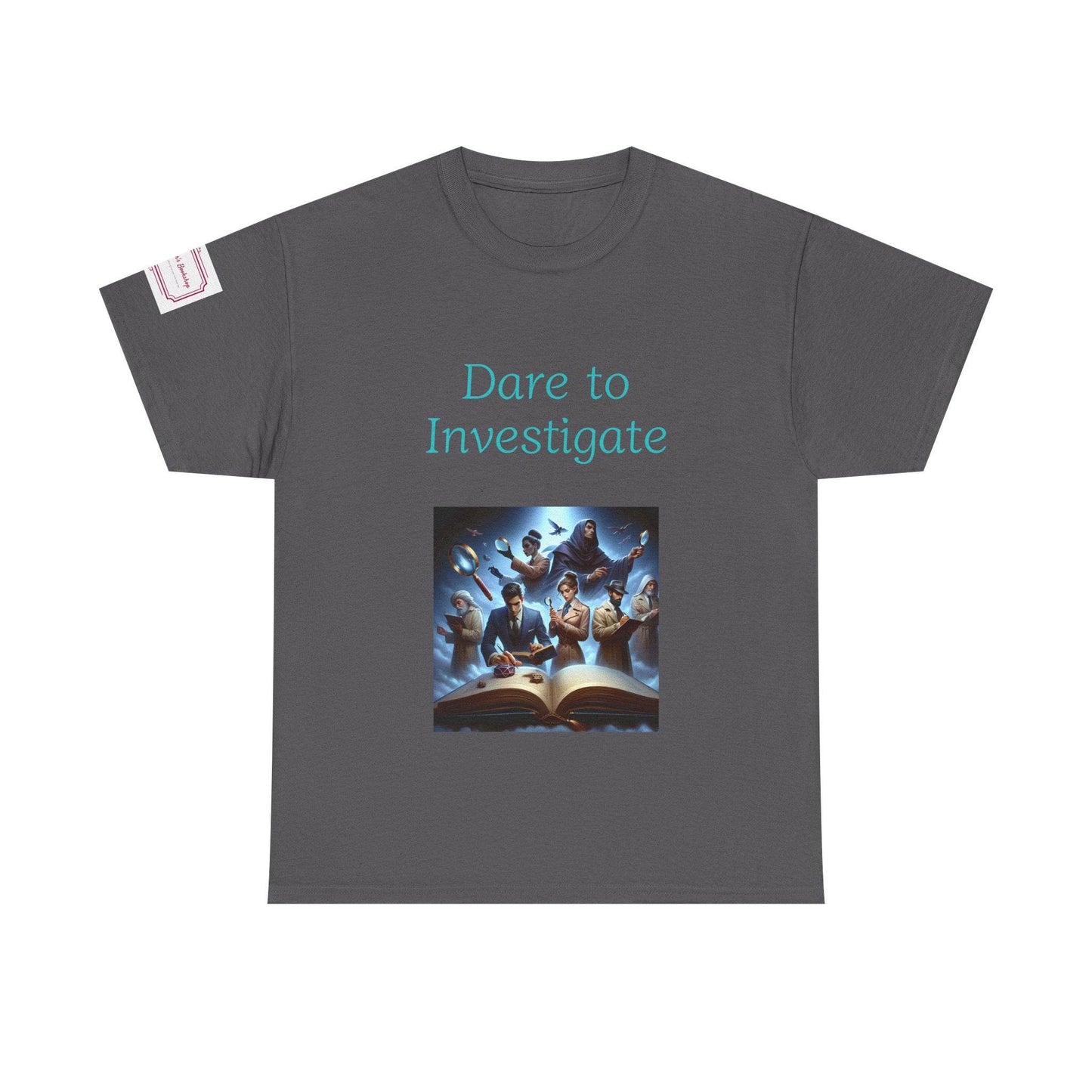 Investigate - Unisex Heavy Cotton Tee - Crime/Mystery Books - The Dreamer's Bookshop.