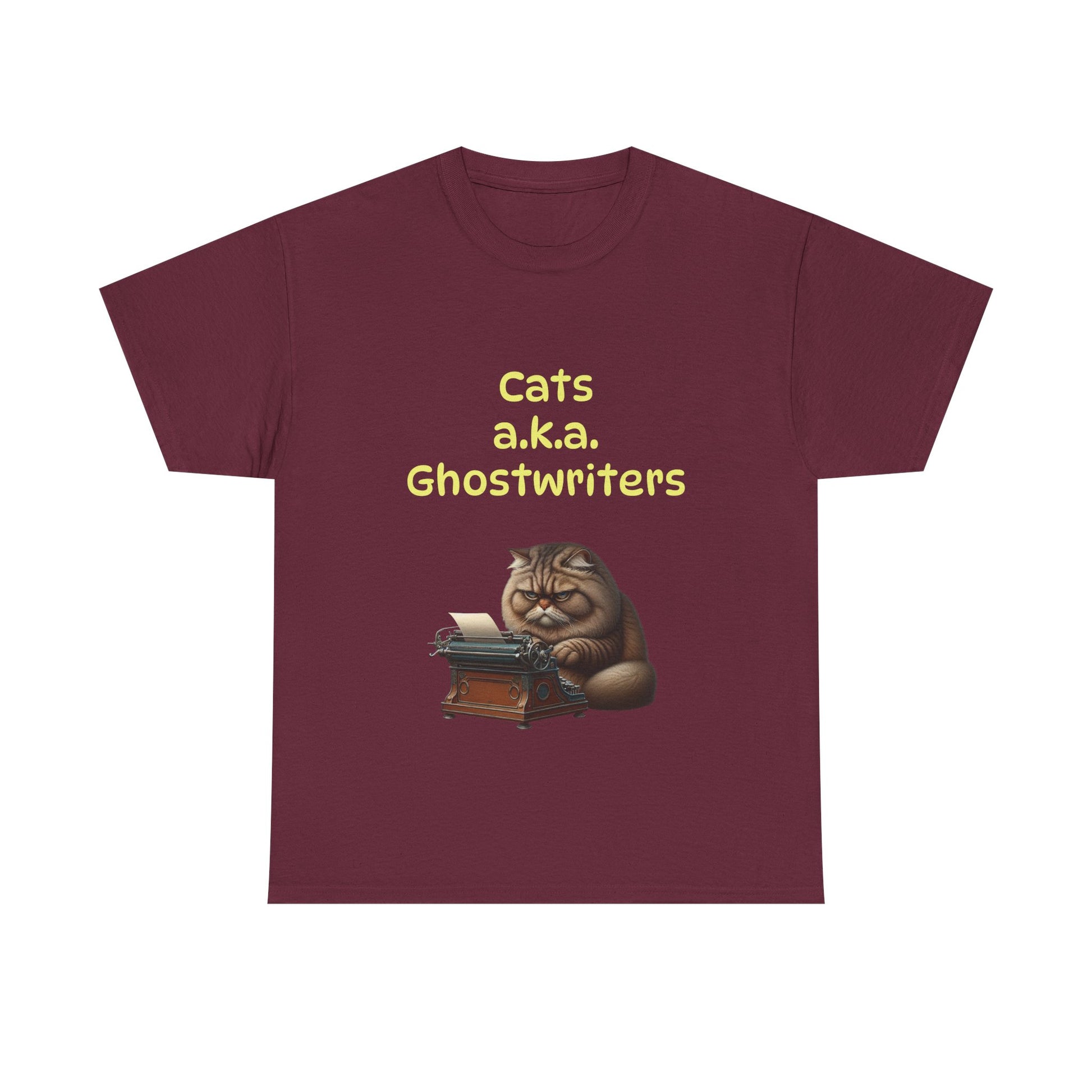 Book Lover's Unisex Heavy Cotton Tee - "Cats Ghostwriters" - The Dreamer's Bookshop.