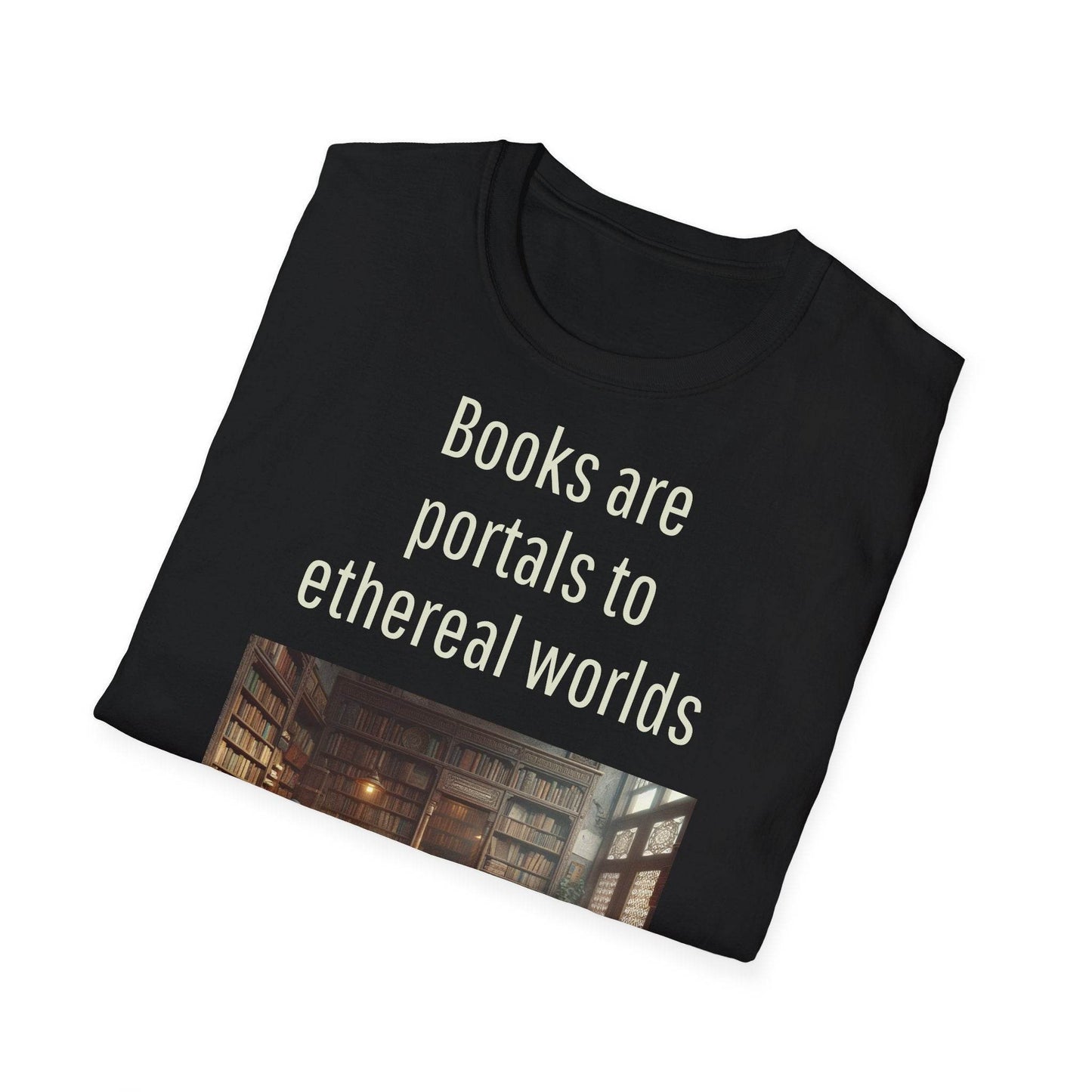 Unisex Softstyle T-Shirt - Portal Design for Book Lovers - The Dreamer's Bookshop.