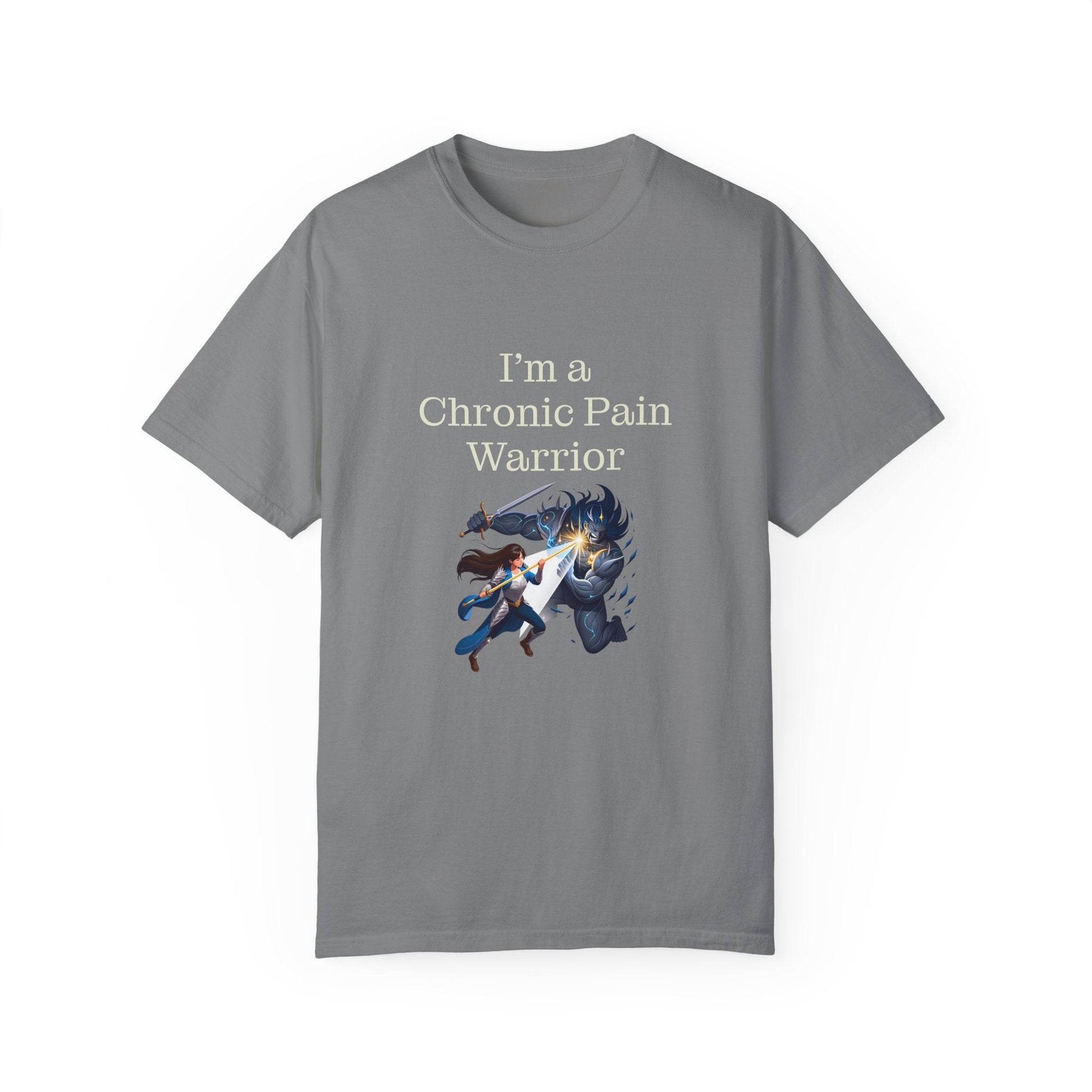 Chronic Pain Warrior Unisex Garment-Dyed T-shirt - Inspirational Motivational Tee - The Dreamer's Bookshop.