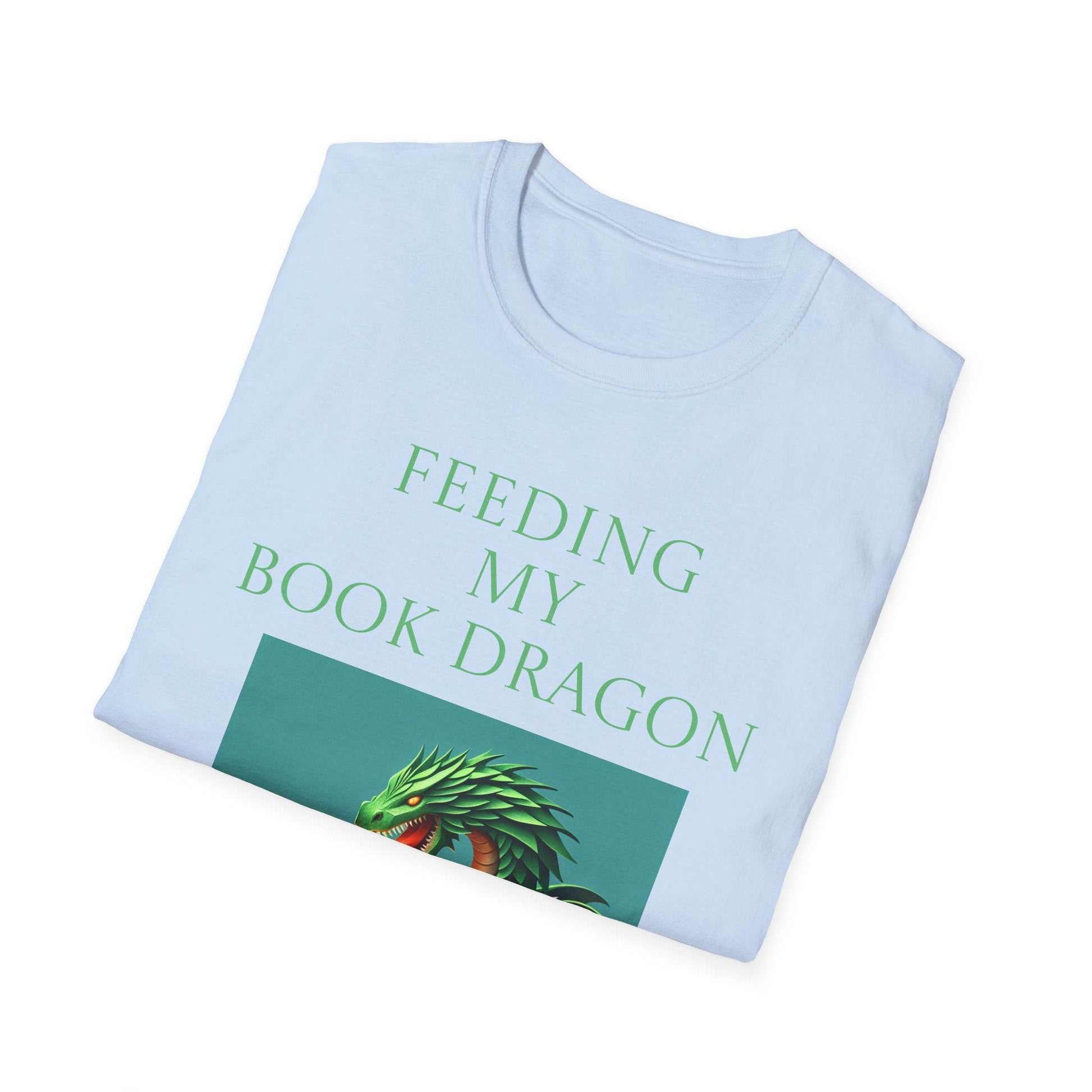 Unisex Softstyle T-Shirt - 'Book Dragon' - The Dreamer's Bookshop.