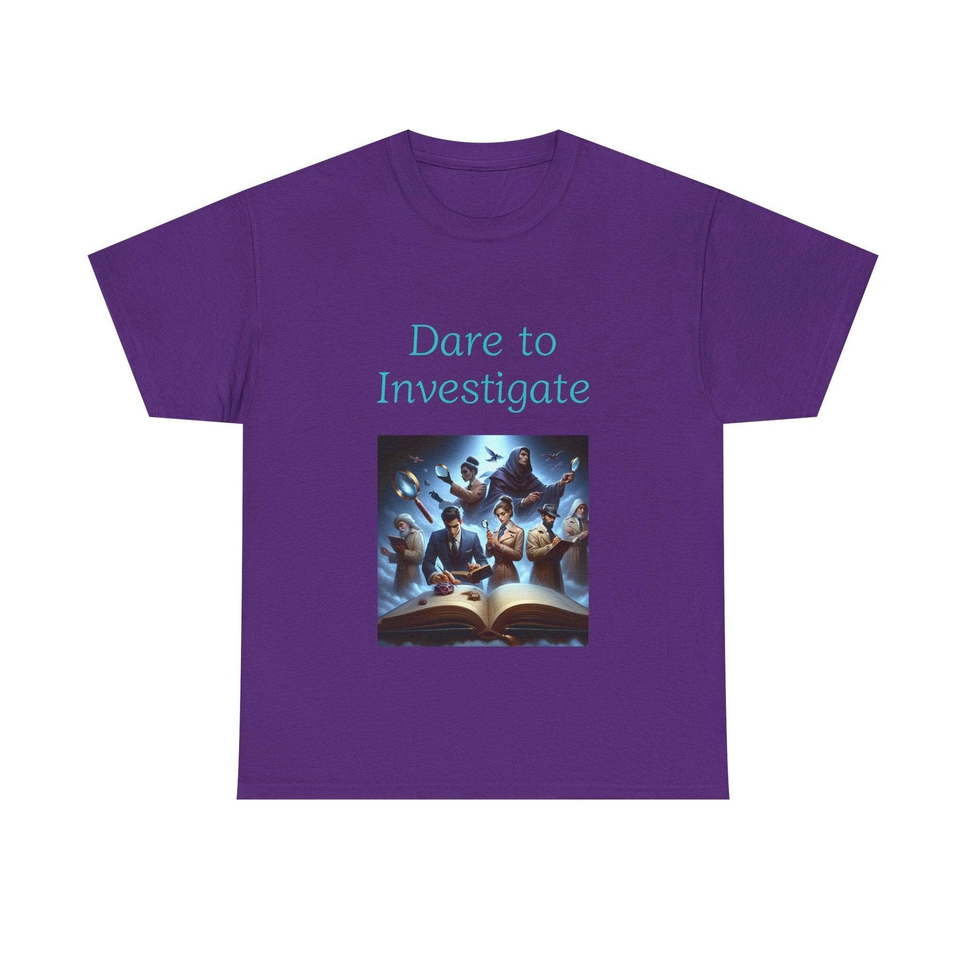 Investigate - Unisex Heavy Cotton Tee - Crime/Mystery Books - The Dreamer's Bookshop.
