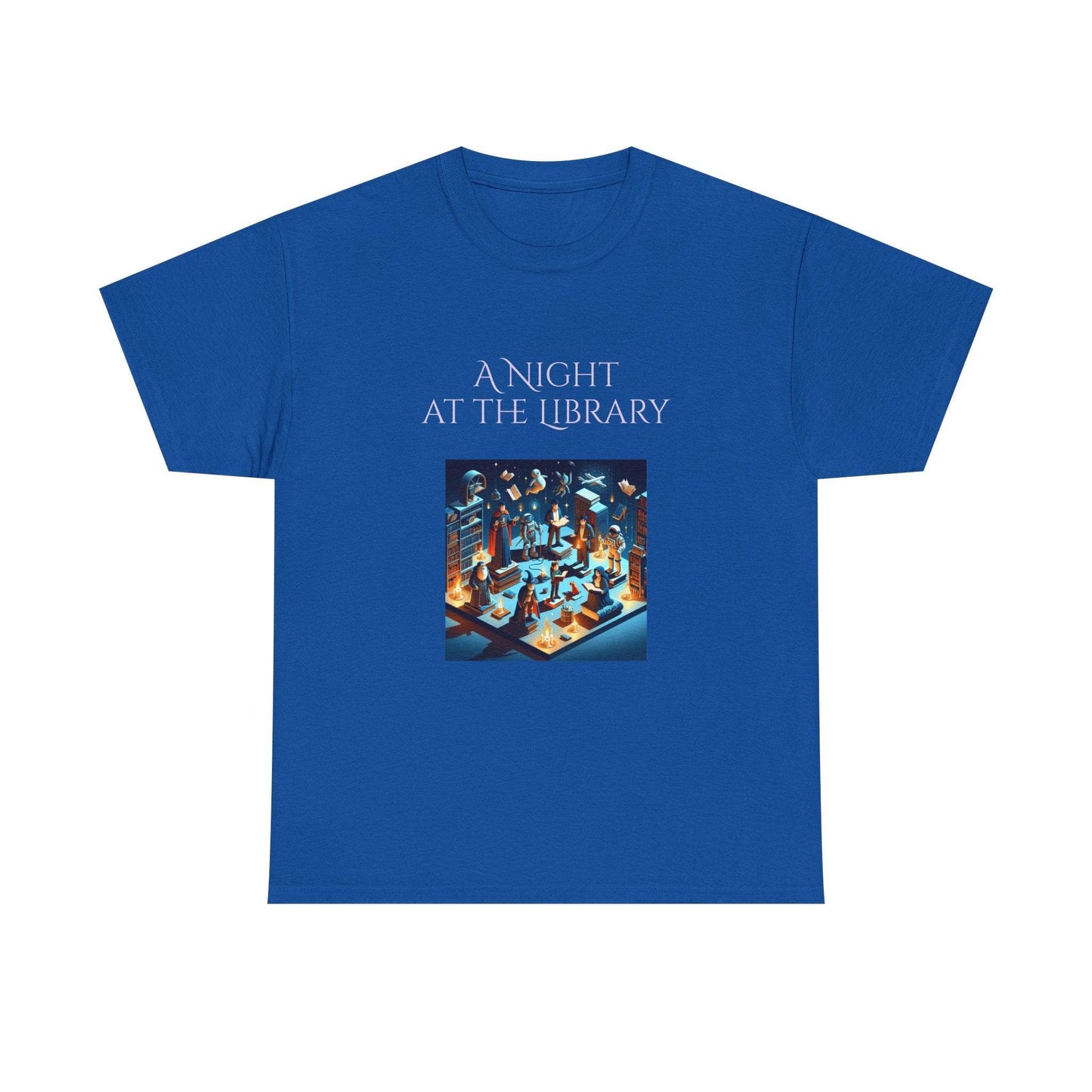 Night at the Library - A Unisex Heavy Cotton Tee - Perfect Gift for Book Lovers - The Dreamer's Bookshop.