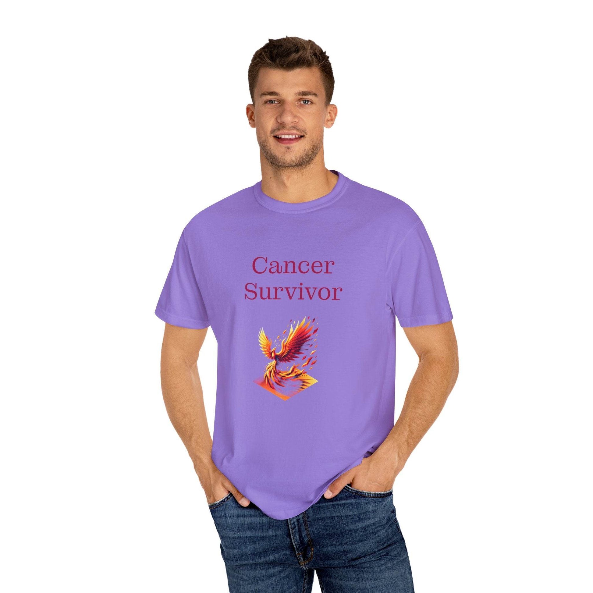 Cancer Survivor Unisex Garment-Dyed T-shirt - Inspirational Motivational Tee - The Dreamer's Bookshop.