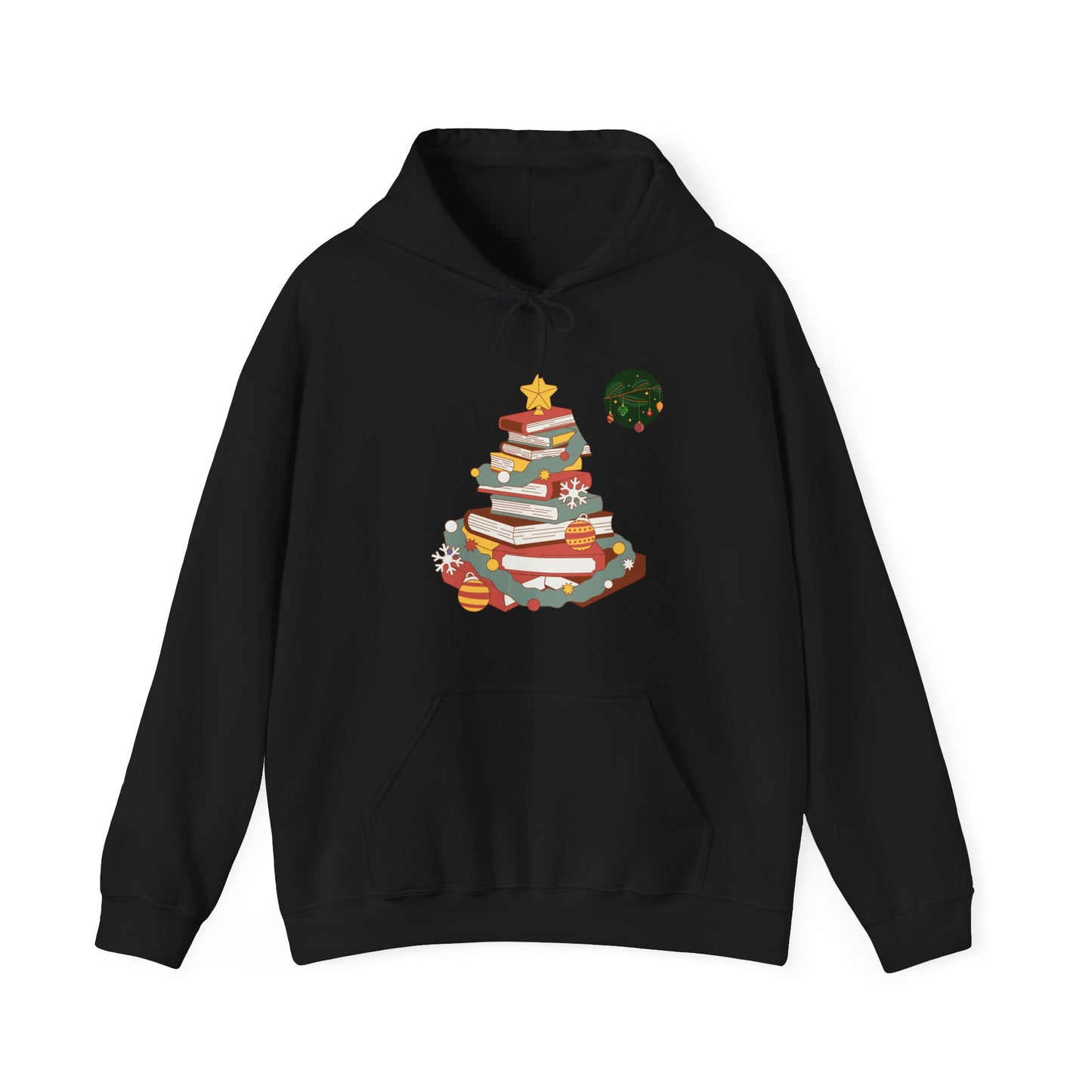 Christmas Book Tree Hoodie - Cozy Unisex Sweatshirt for Book Lovers