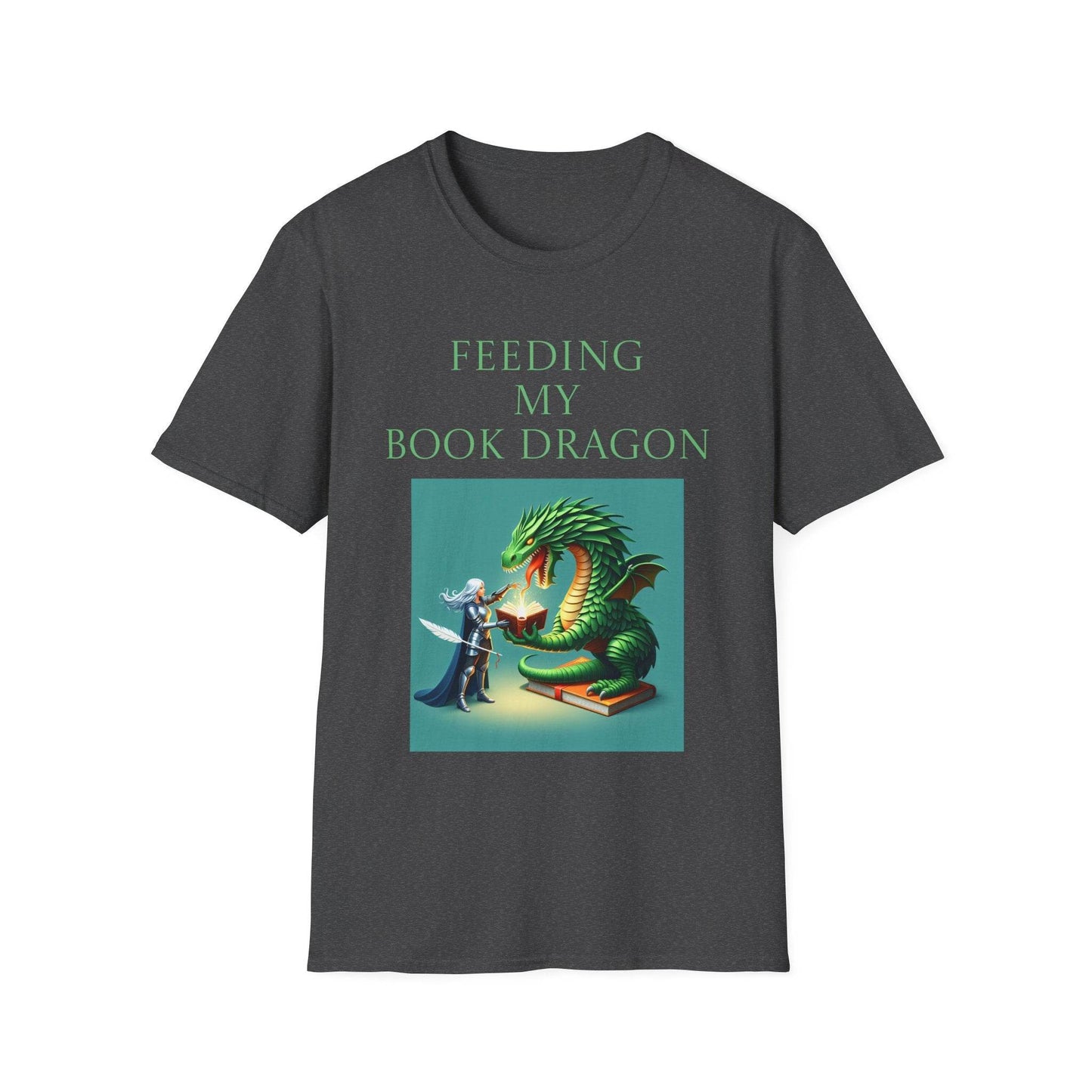 Unisex Softstyle T-Shirt - 'Book Dragon' - The Dreamer's Bookshop.