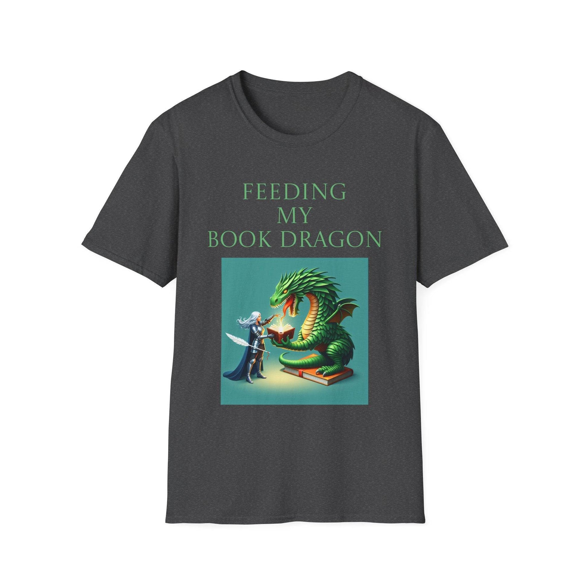 Unisex Softstyle T-Shirt - 'Book Dragon' - The Dreamer's Bookshop.