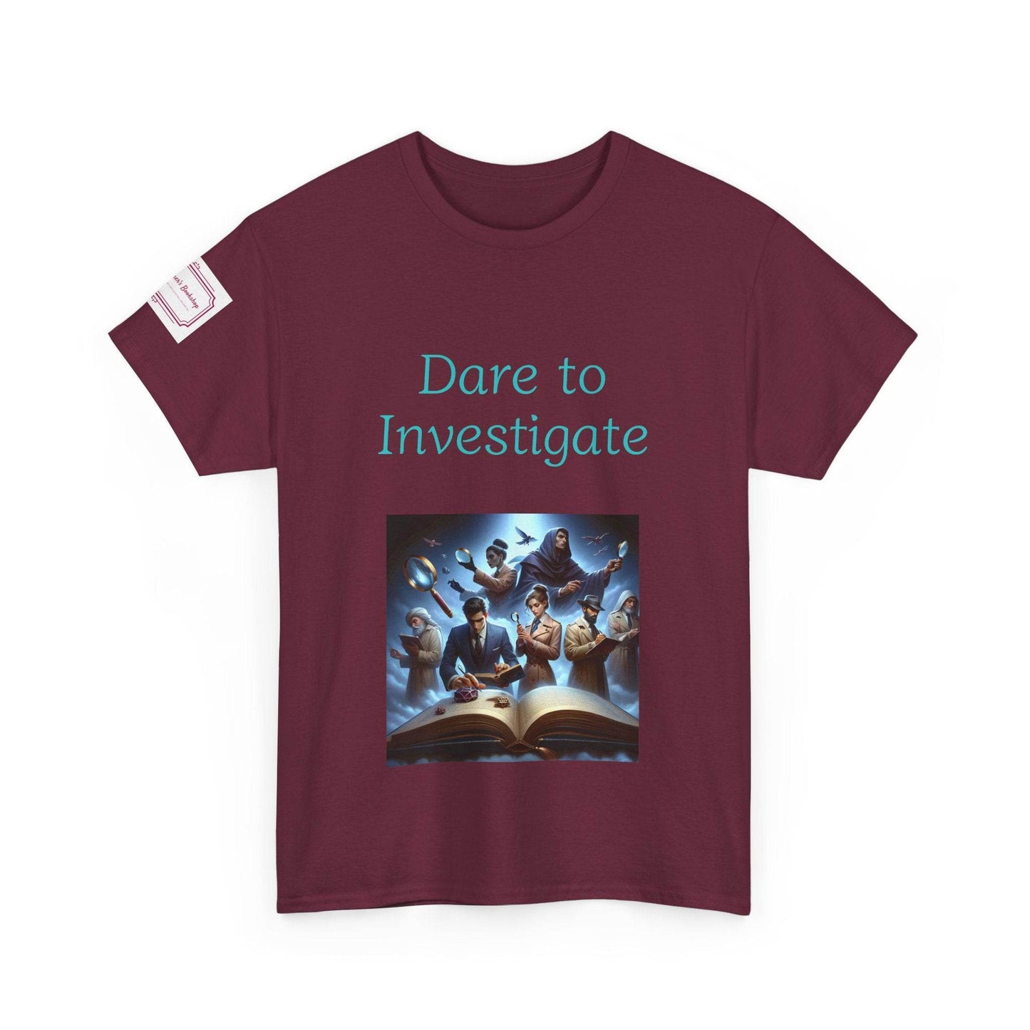 Investigate - Unisex Heavy Cotton Tee - Crime/Mystery Books - The Dreamer's Bookshop.