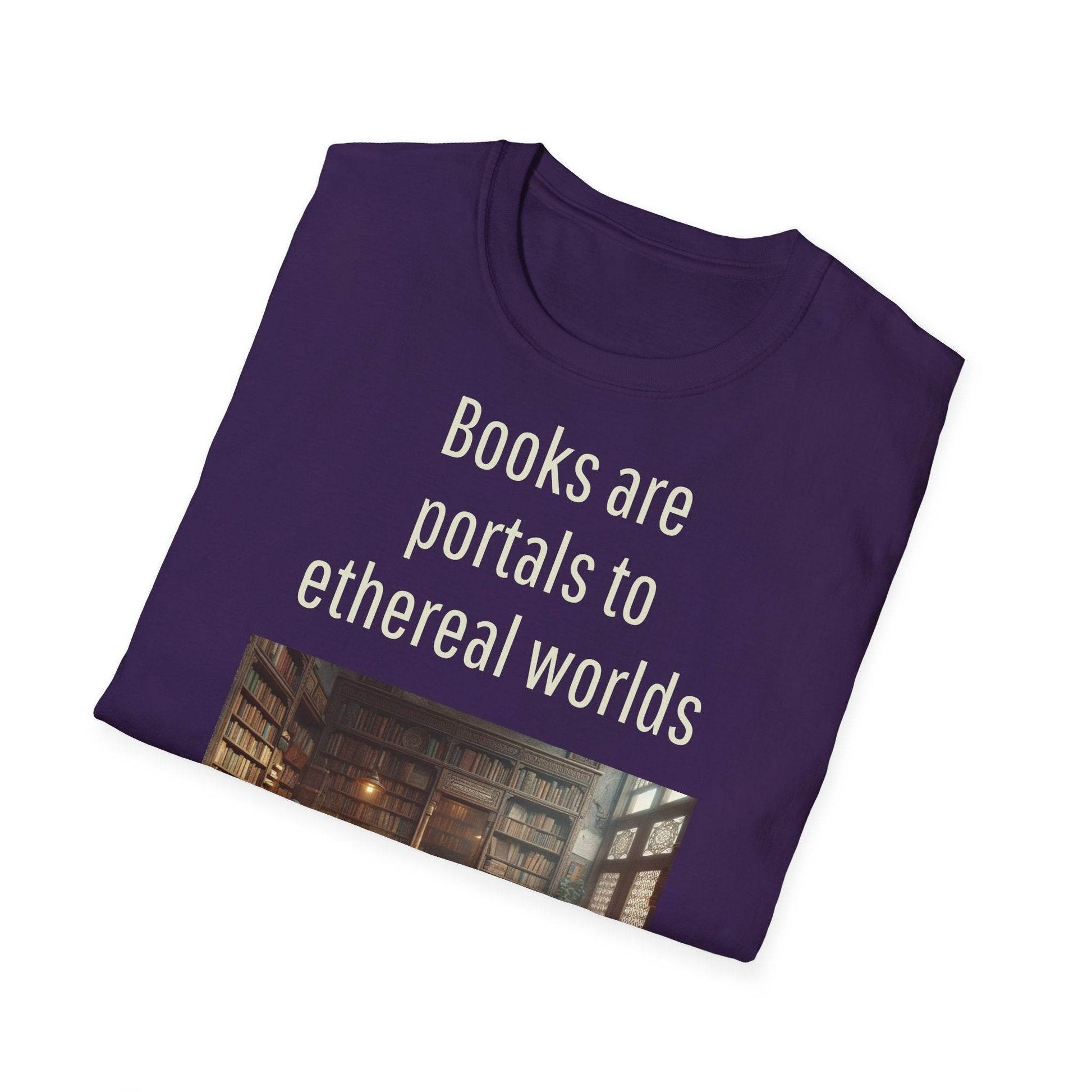 Unisex Softstyle T-Shirt - Portal Design for Book Lovers - The Dreamer's Bookshop.