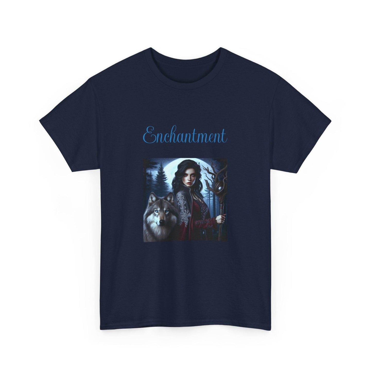 Enchanting Wolf Graphic Tee - Unisex Heavy Cotton T-Shirt for Nature Lovers - The Dreamer's Bookshop.