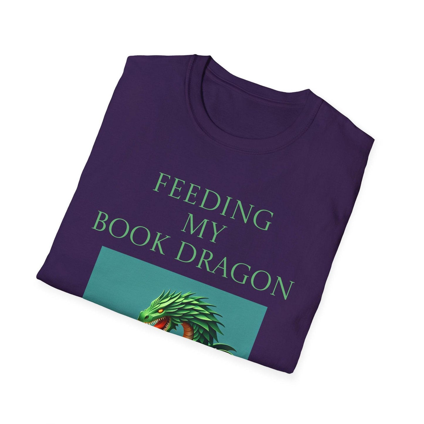Unisex Softstyle T-Shirt - 'Book Dragon' - The Dreamer's Bookshop.
