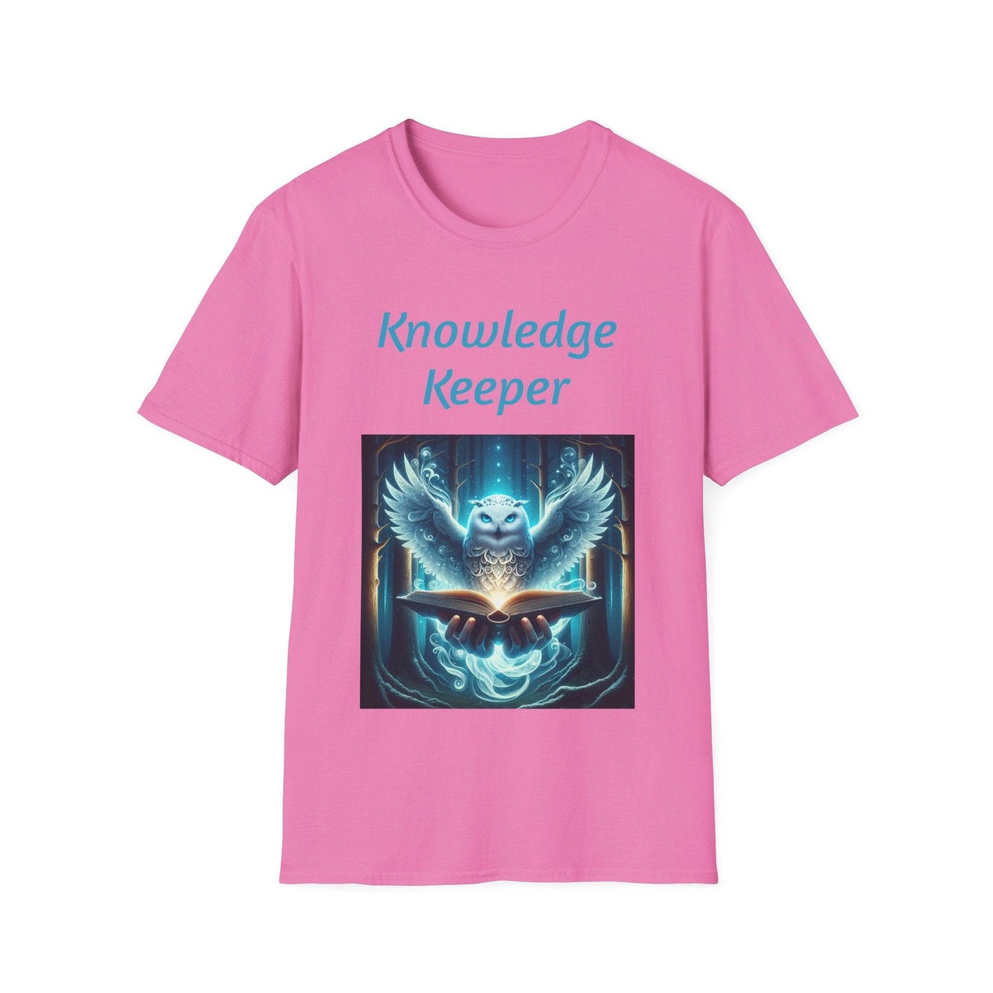 Knowledge Keeper Graphic T-Shirt - Unisex Softstyle Tee, Owl Design - Proud Reader - The Dreamer's Bookshop.