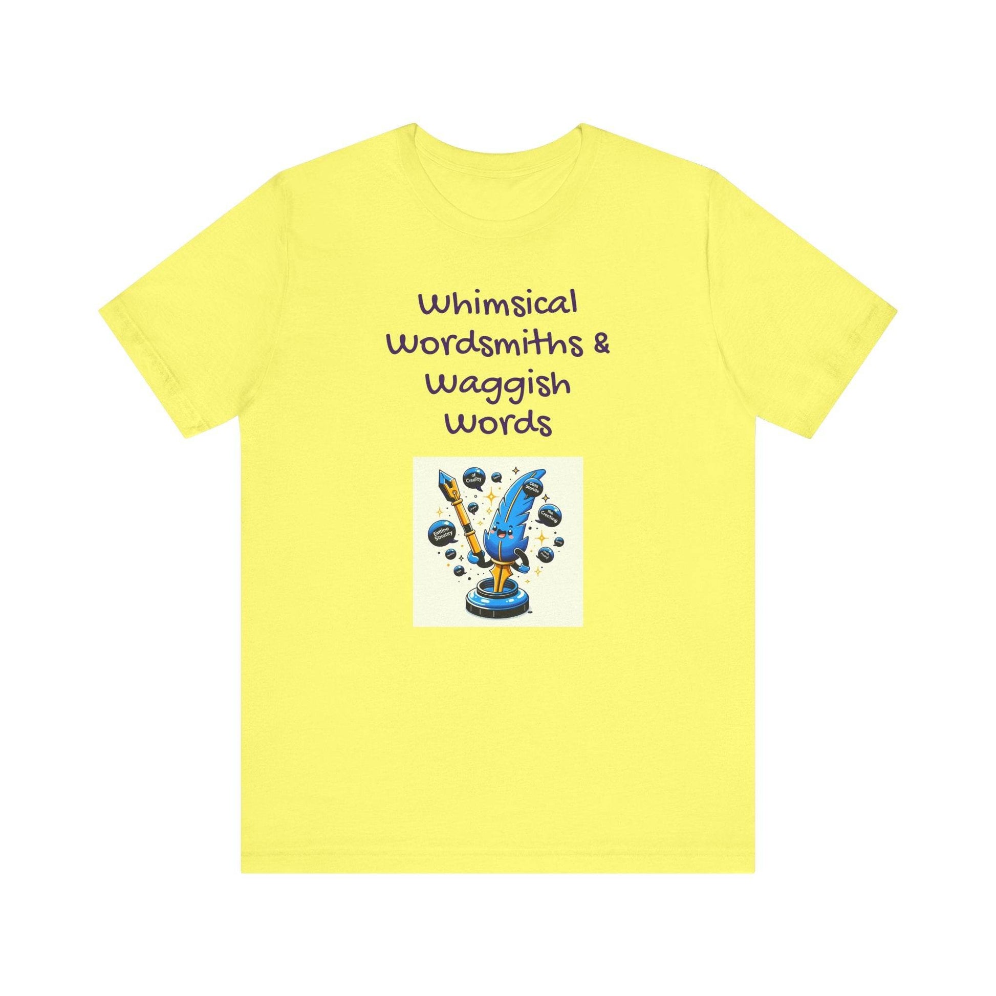Whimsical Wordsmiths Short Sleeve Tee - Creative Gift for Writers - The Dreamer's Bookshop.