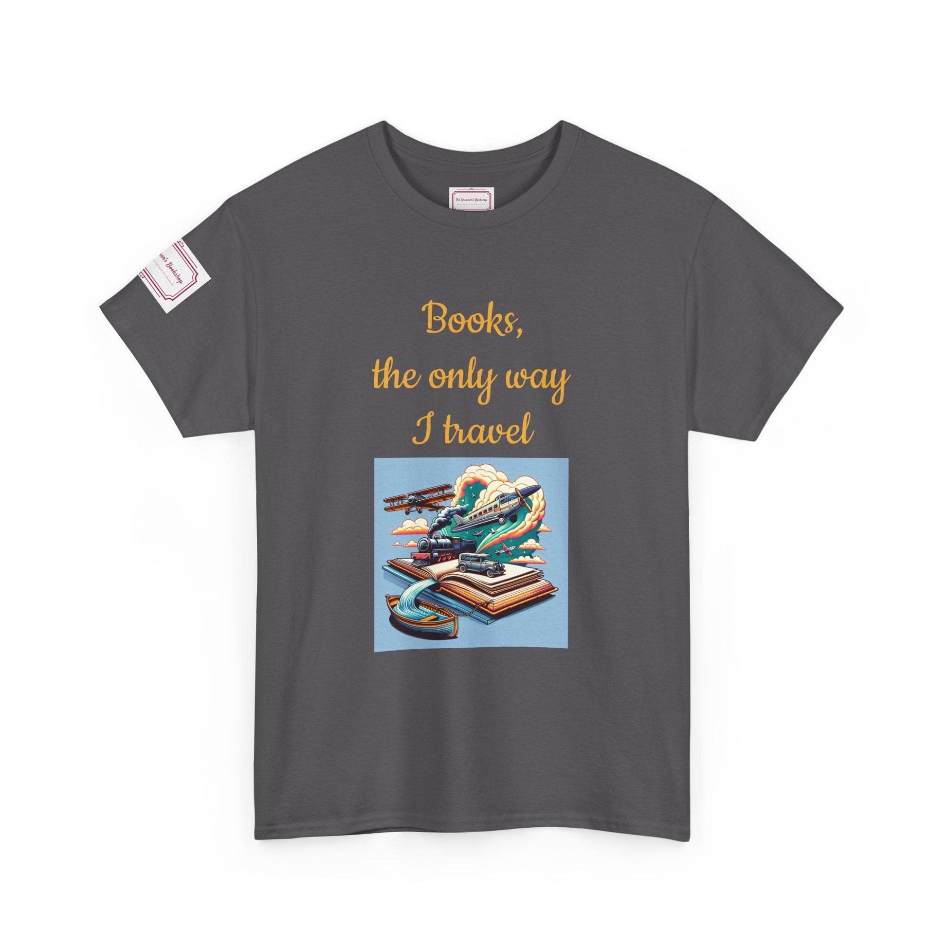 Travel - Unisex Heavy Cotton Tee - Perfect for Book Lovers - The Dreamer's Bookshop.