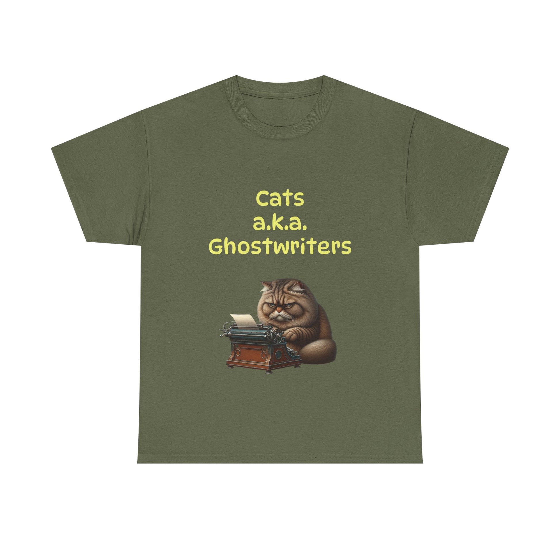 Book Lover's Unisex Heavy Cotton Tee - "Cats Ghostwriters" - The Dreamer's Bookshop.