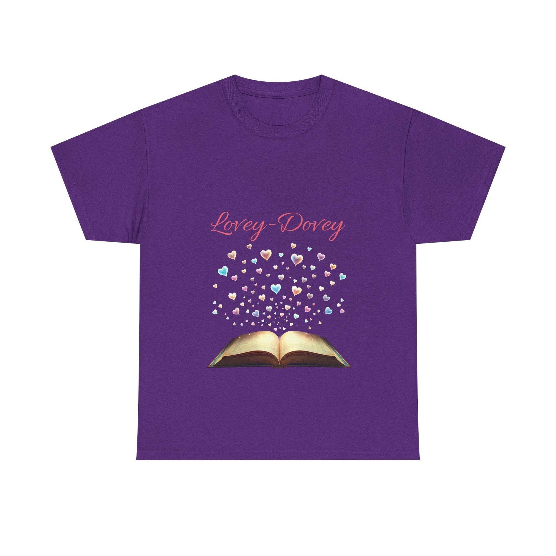 Lovey - Dovey - Unisex Heavy Cotton Tee - Sweet Romance - The Dreamer's Bookshop.