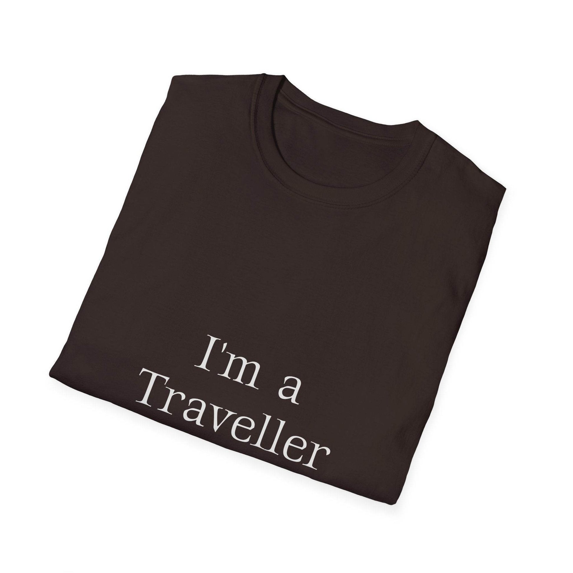 Unisex Softstyle T-Shirt - 'I'm a Traveller of Worlds' & 'Books Take Me Places Far & Beyond' - The Dreamer's Bookshop.