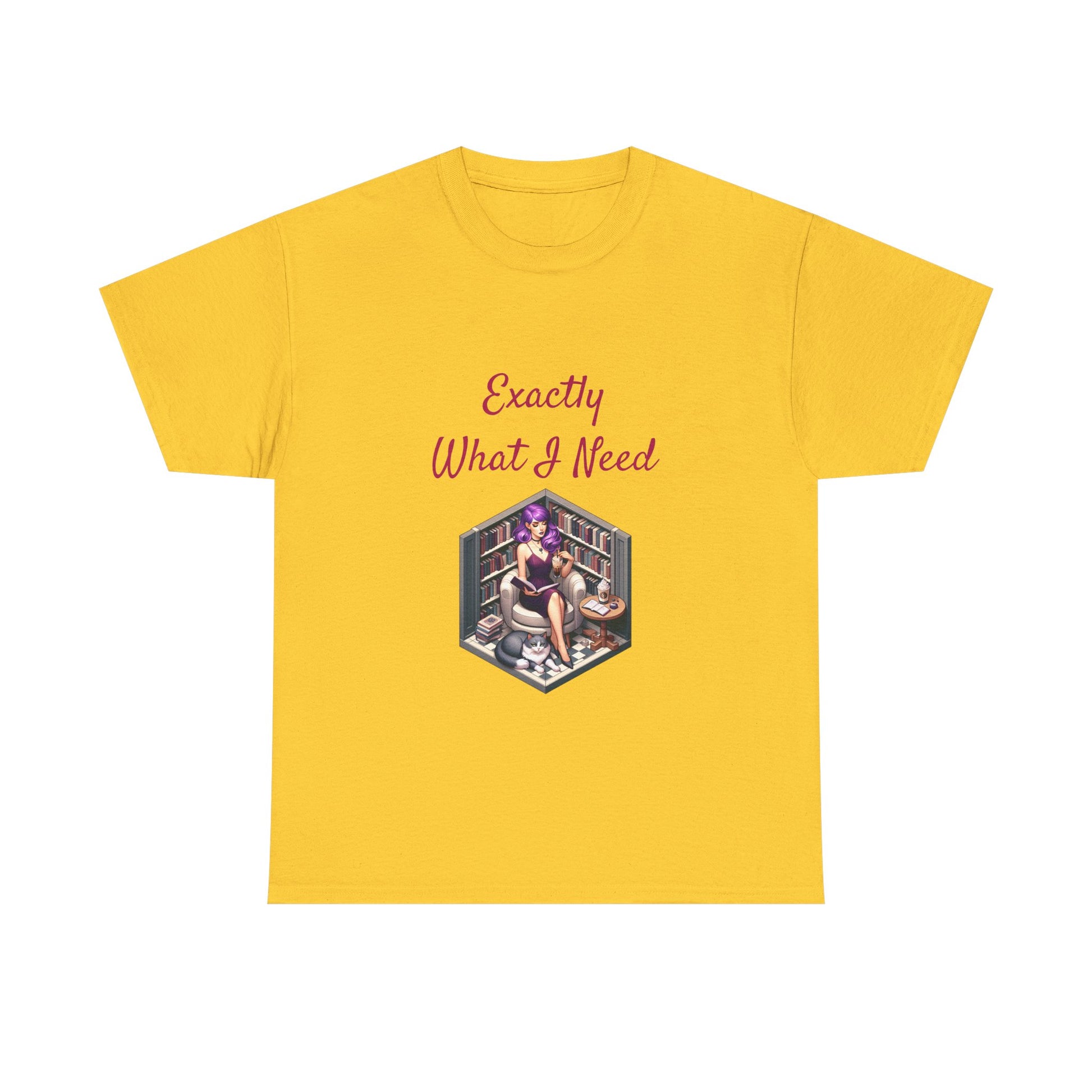 Book Lover's Unisex Heavy Cotton Tee - "What I Need" - The Dreamer's Bookshop.