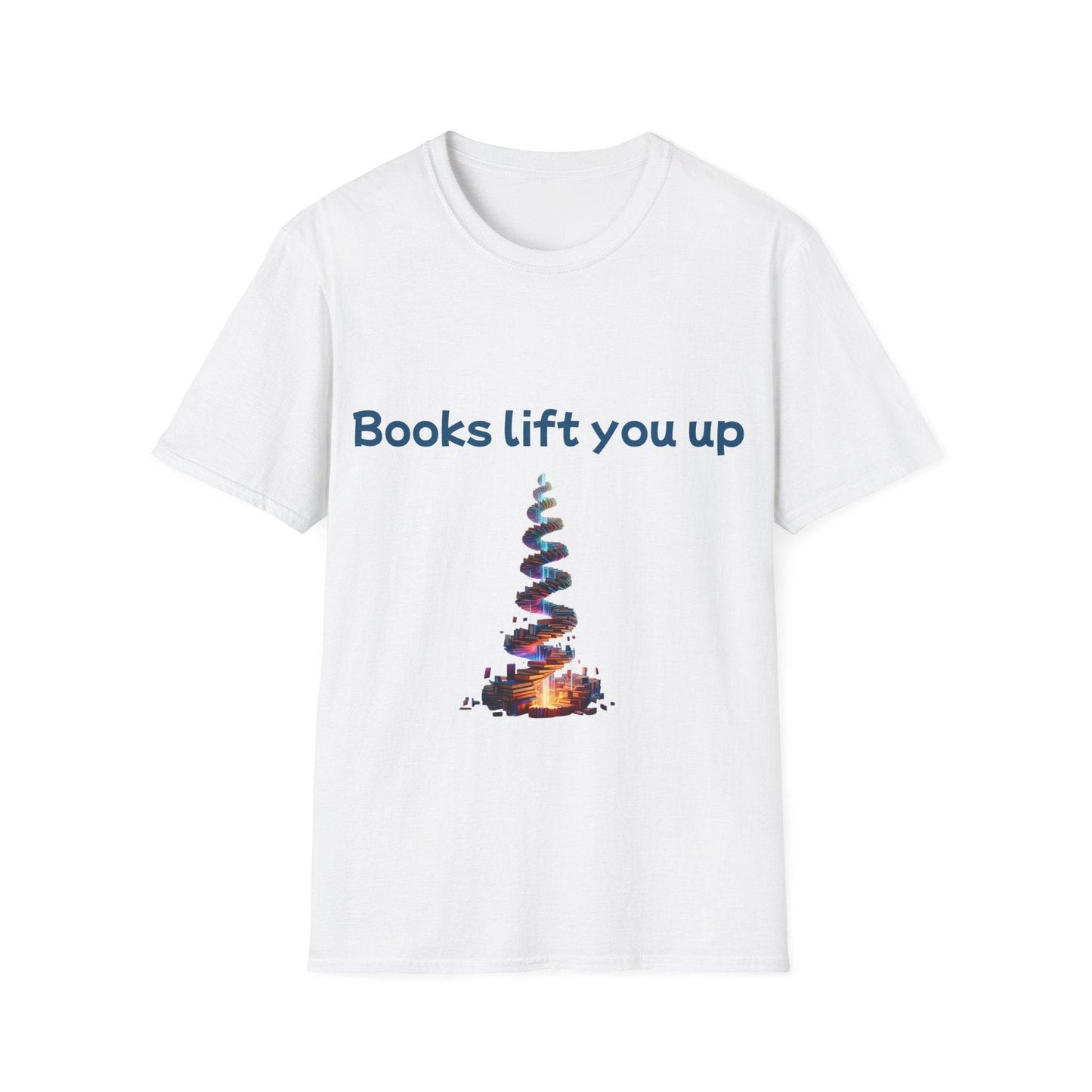 Inspirational Unisex Softstyle T-Shirt - Books Lift You Up - The Dreamer's Bookshop.