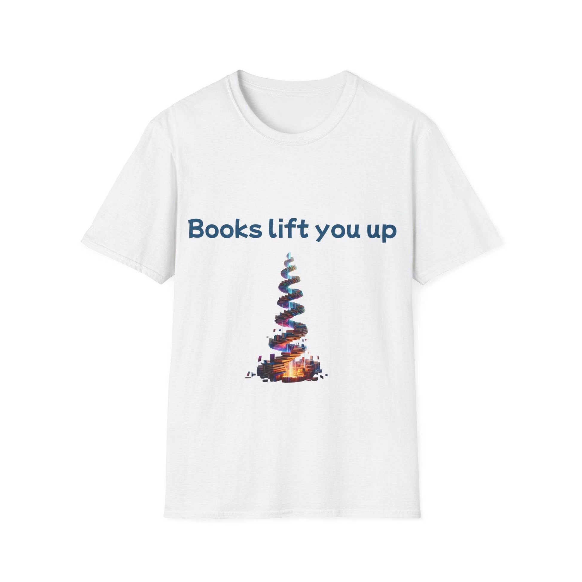 Inspirational Unisex Softstyle T-Shirt - Books Lift You Up - The Dreamer's Bookshop.
