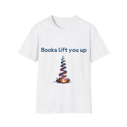 Inspirational Unisex Softstyle T-Shirt - Books Lift You Up - The Dreamer's Bookshop.