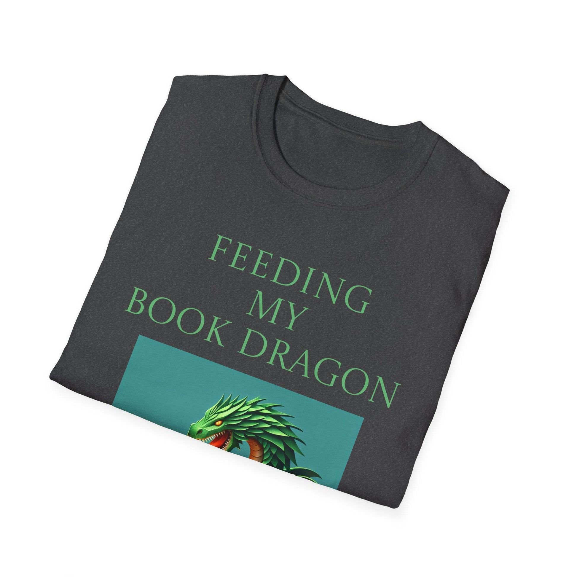 Unisex Softstyle T-Shirt - 'Book Dragon' - The Dreamer's Bookshop.