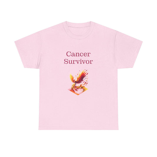 Cancer Survivor Unisex Heavy Cotton Tee - Empowering Apparel for Health Awareness - The Dreamer's Bookshop.