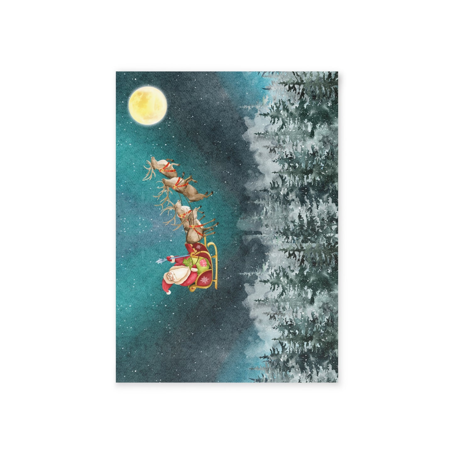 The Dreamer's Bookshop "Flying Santa Sleigh" Christmas Card