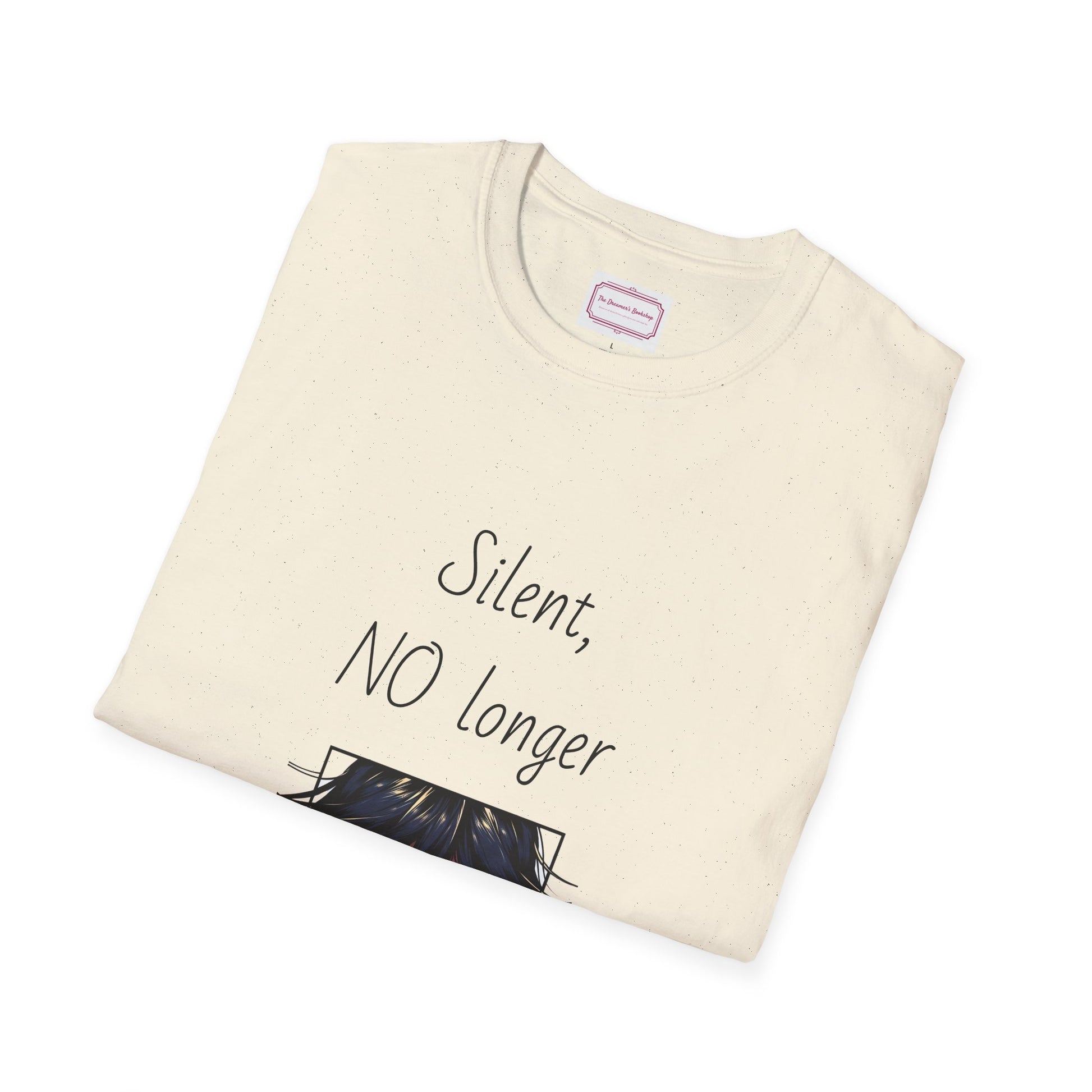 Inspirational Unisex Softstyle T-Shirt - "Silent, NO longer" - The Dreamer's Bookshop.