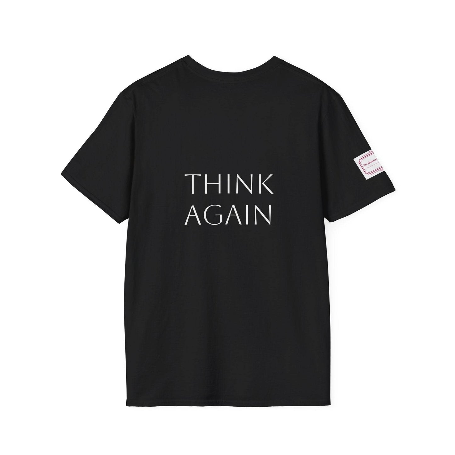 Inspirational Unisex Softstyle T-Shirt - 'Think Again' Motivational Design - The Dreamer's Bookshop.