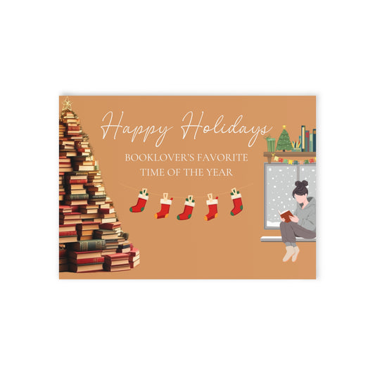 The Dreamer's Bookshop "Booklovers XMas" Cute Christmas Card