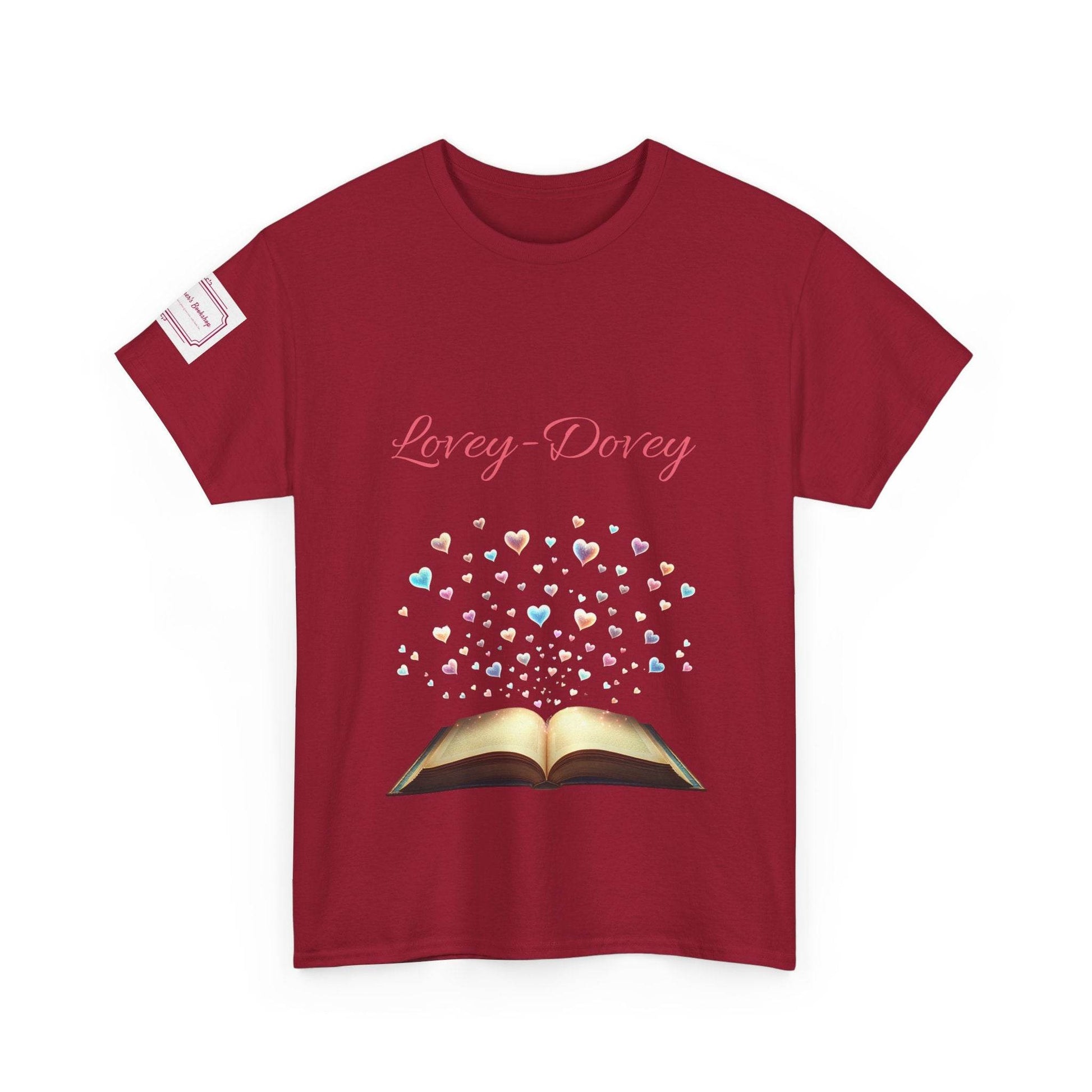 Lovey-Dovey - Unisex Heavy Cotton Tee - Sweet Romance - The Dreamer's Bookshop.