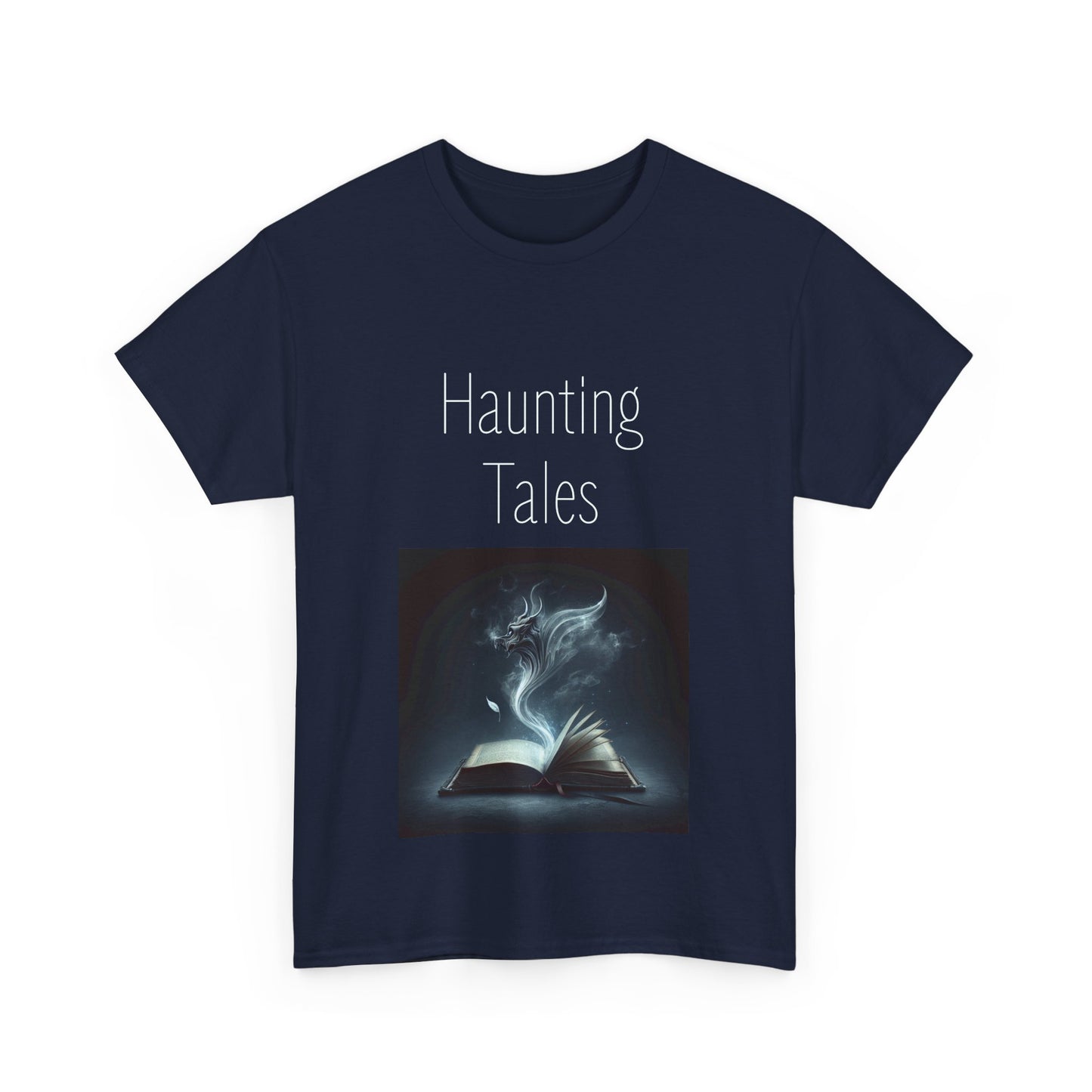 Book Lover's Unisex Heavy Cotton Tee - "Haunting Tales" - The Dreamer's Bookshop.