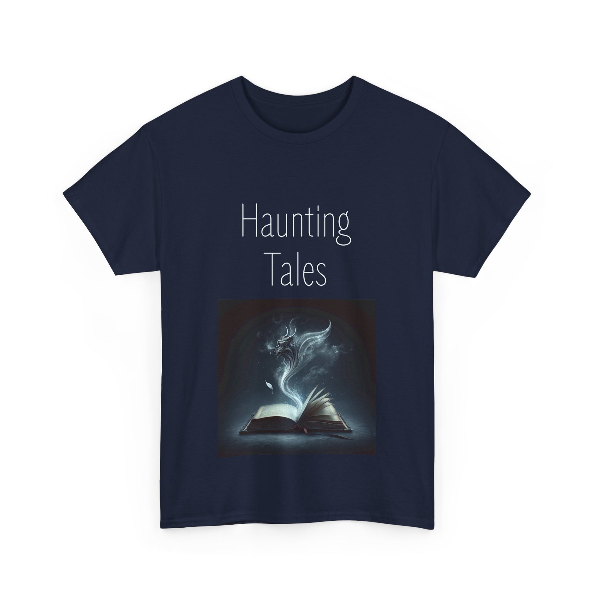 Book Lover's Unisex Heavy Cotton Tee - "Haunting Tales" - The Dreamer's Bookshop.