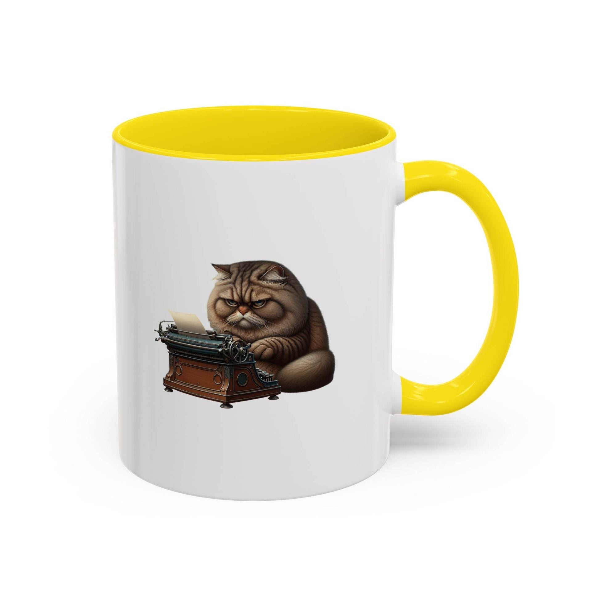 Grumpy Writer Cat Coffee Mug - Cute Gift for Book Lovers - The Dreamer's Bookshop.