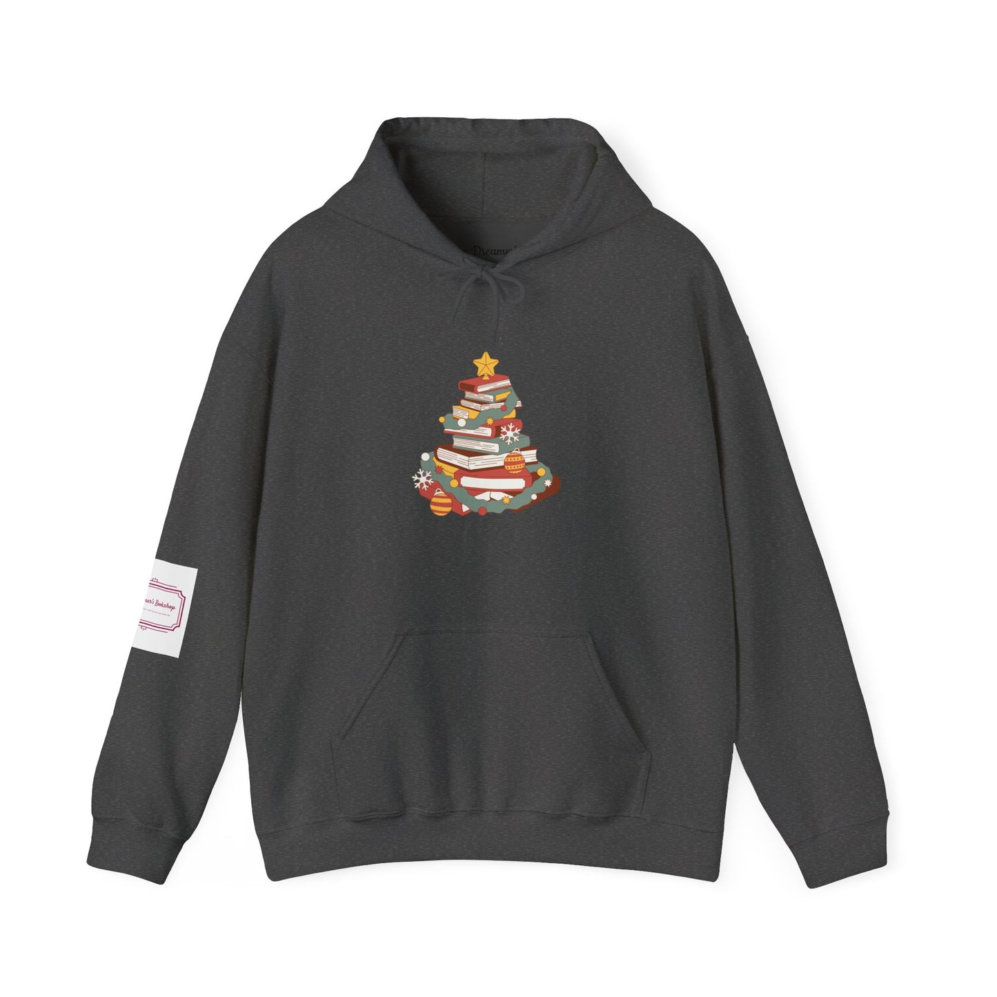 Christmas Book Tree Unisex Hooded Sweatshirt - Cozy Literary Apparel